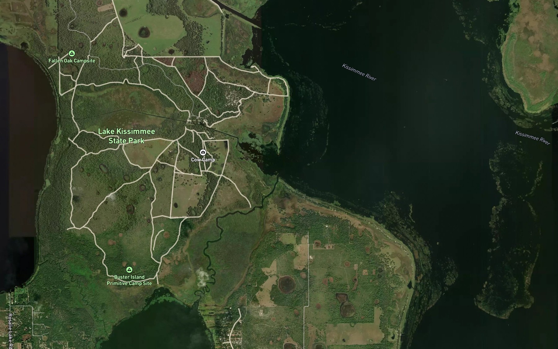 Satellite map of the Tiger Creek