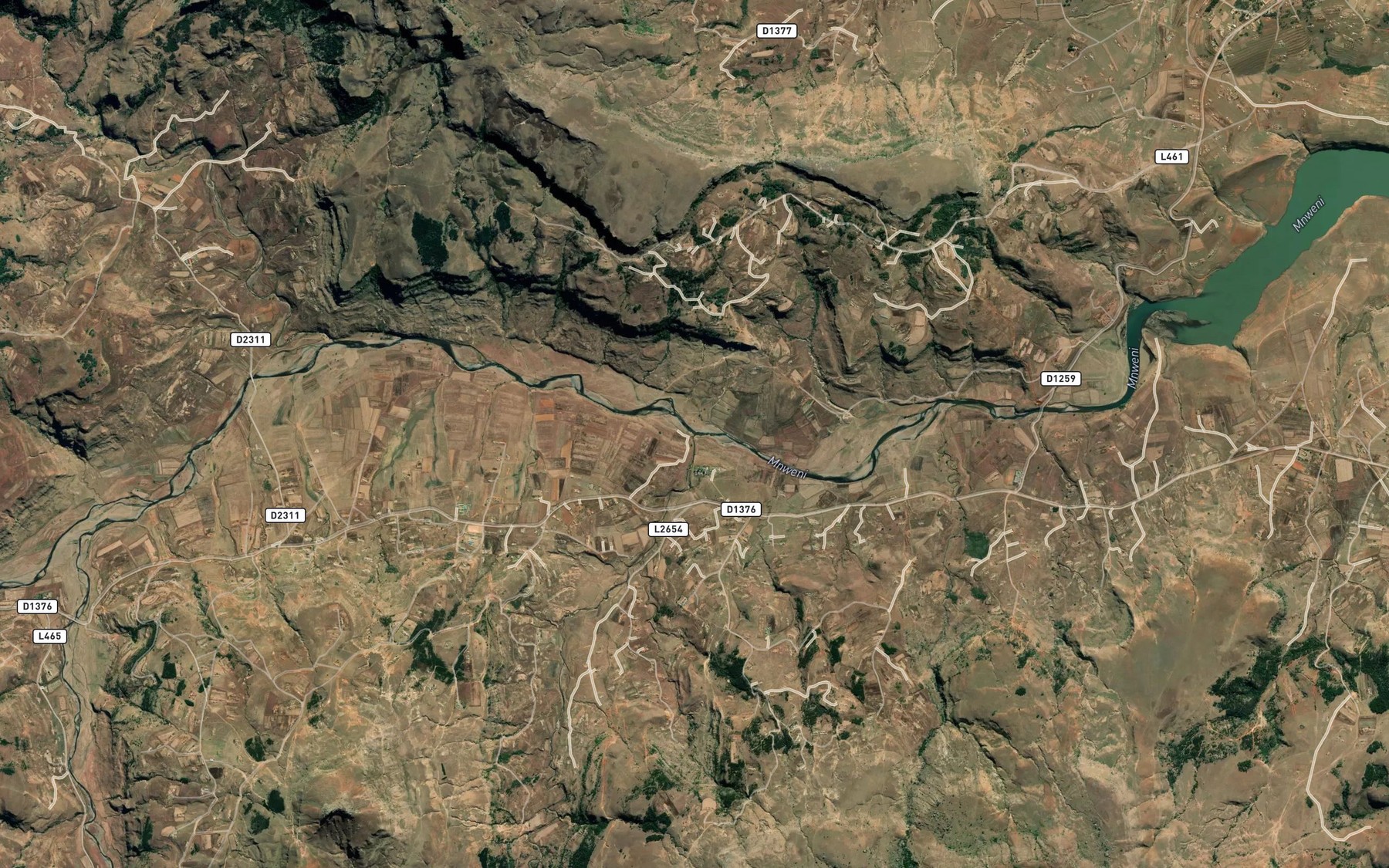 Satellite map of the Sandlwana