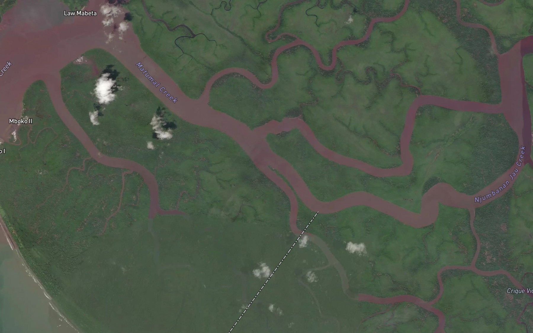 Satellite map of the Crique Kangue