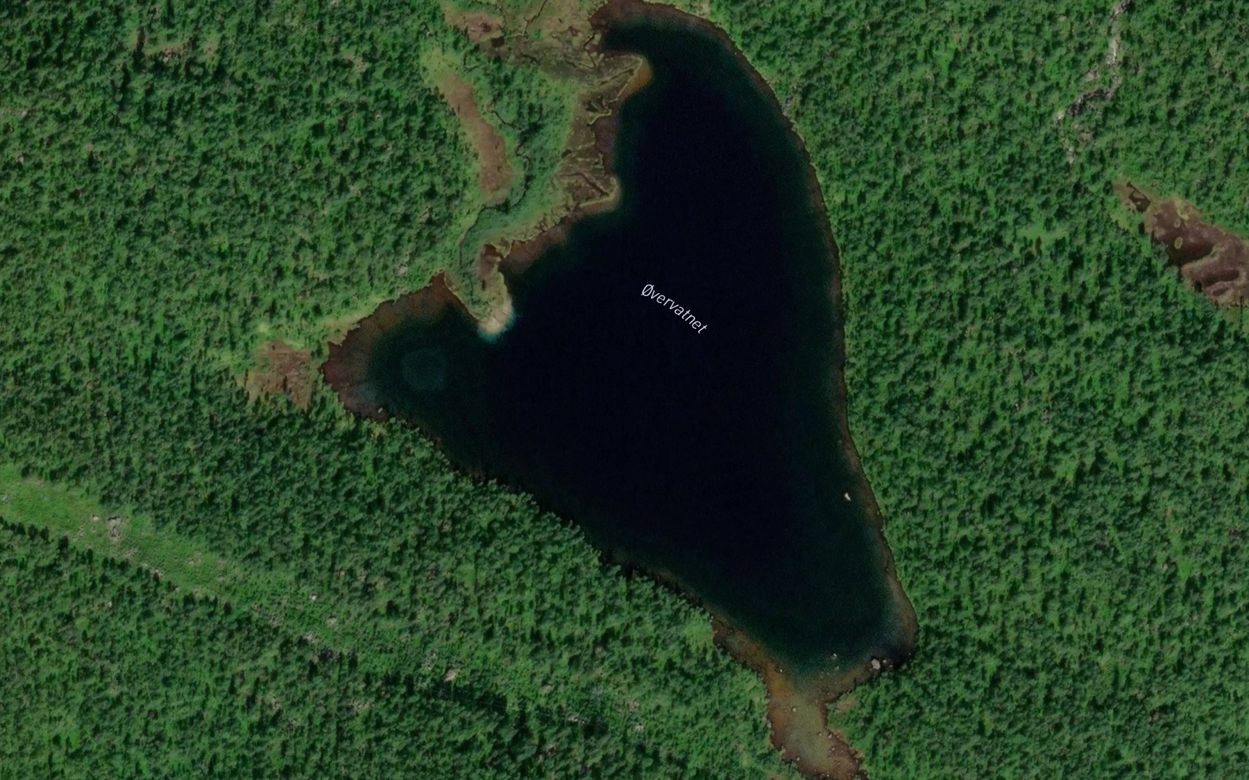 Satellite map of the Overvatnet