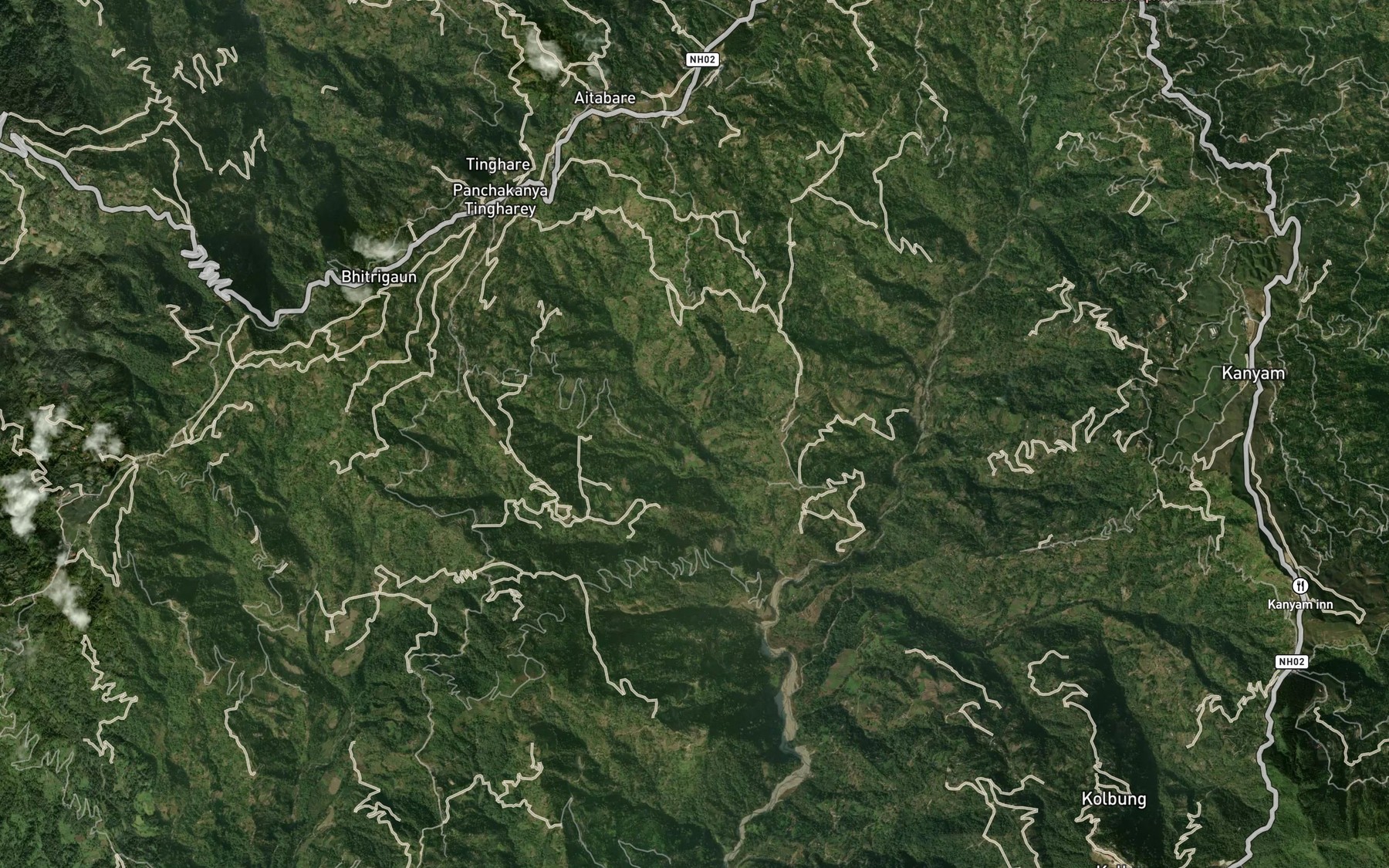 Satellite map of the Goldan Khola