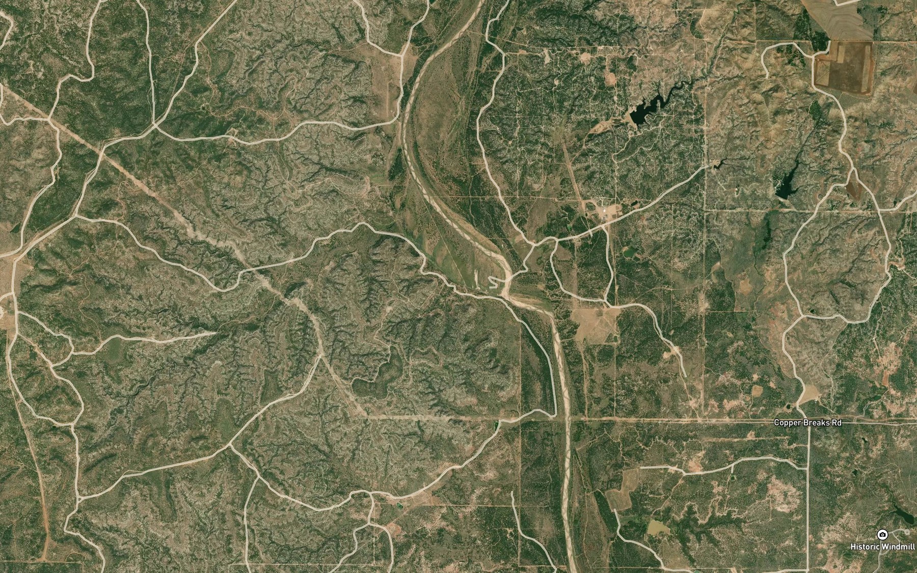 Satellite map of the Yampalita Creek
