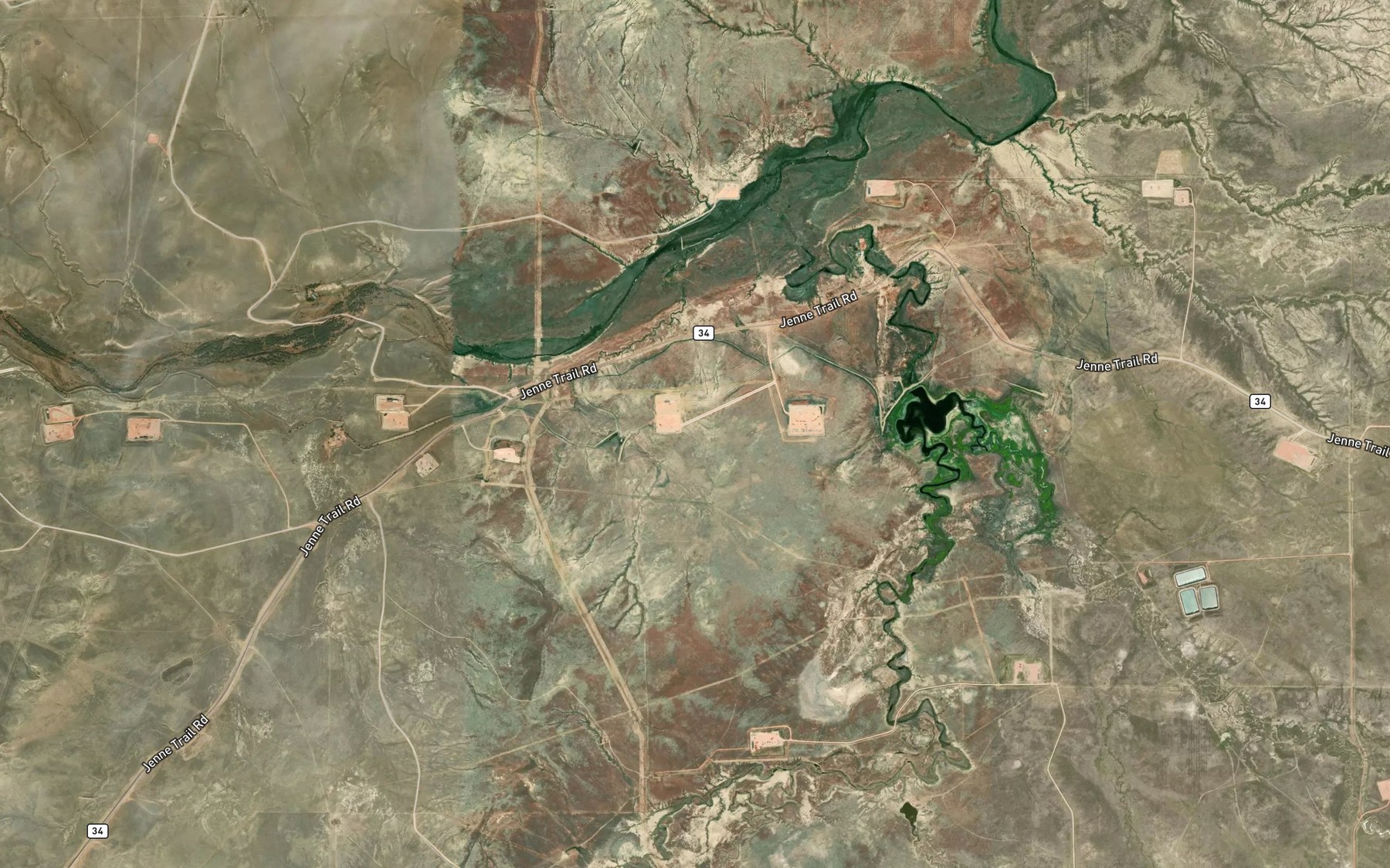 Satellite map of the Betty Number 1 Reservoir