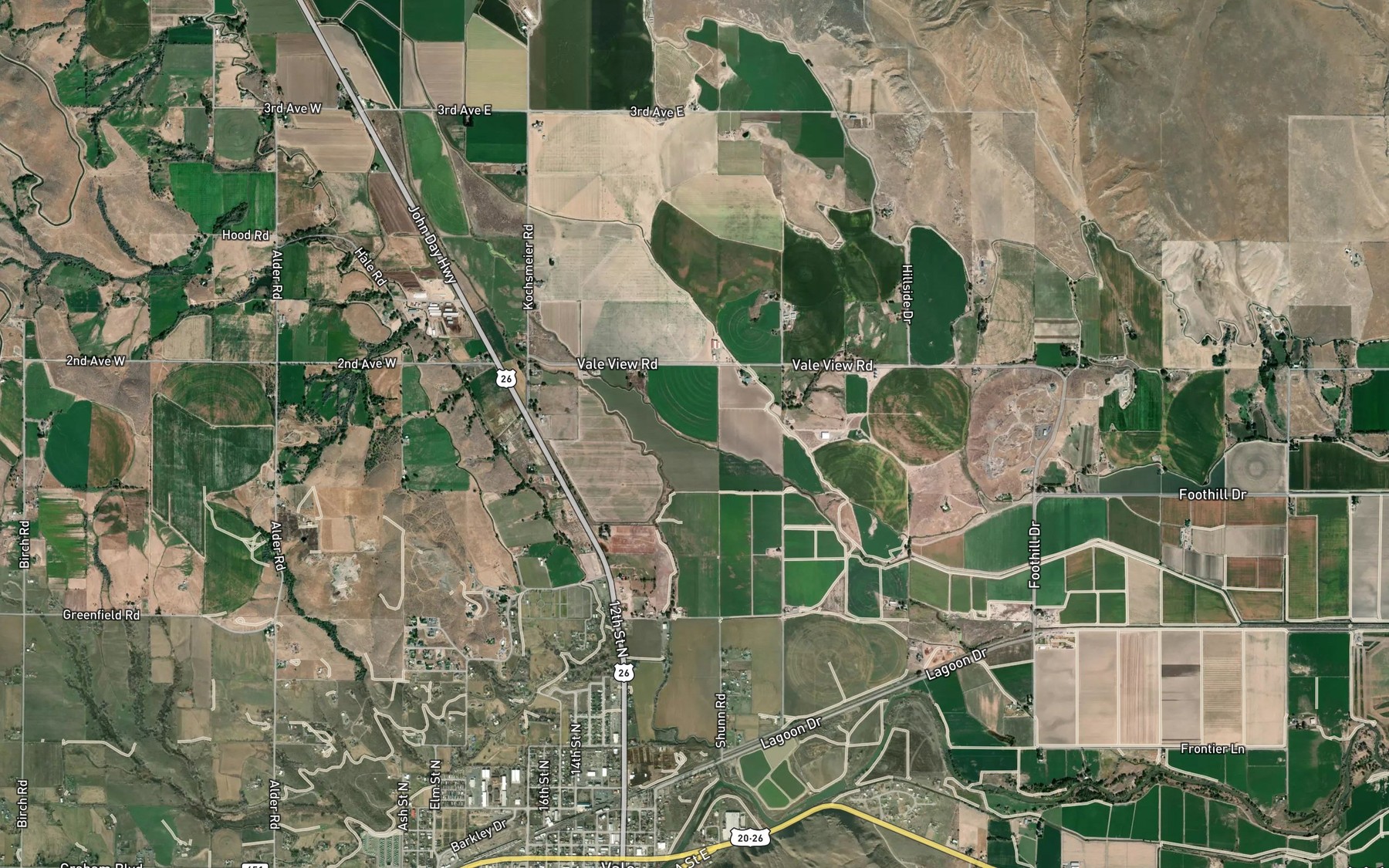 Satellite map of the Hope Ditch