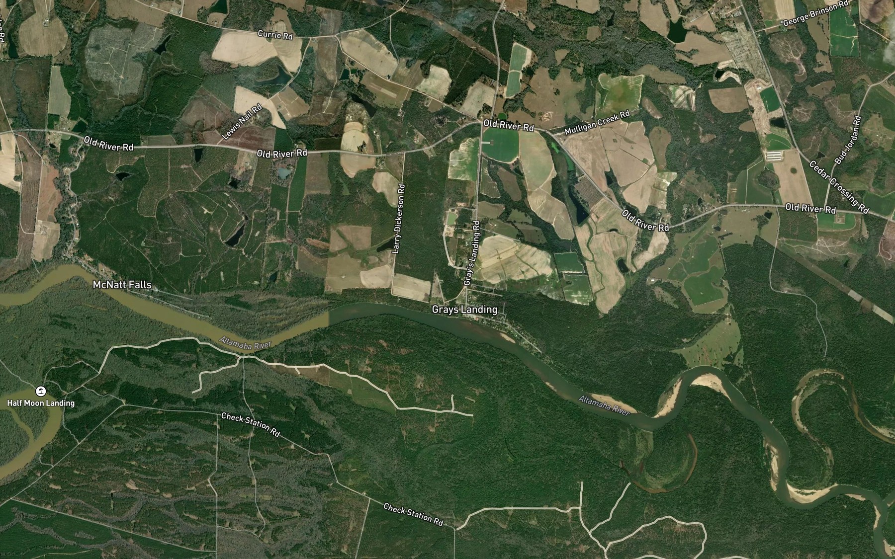 Satellite map of the Grays Landing Lake