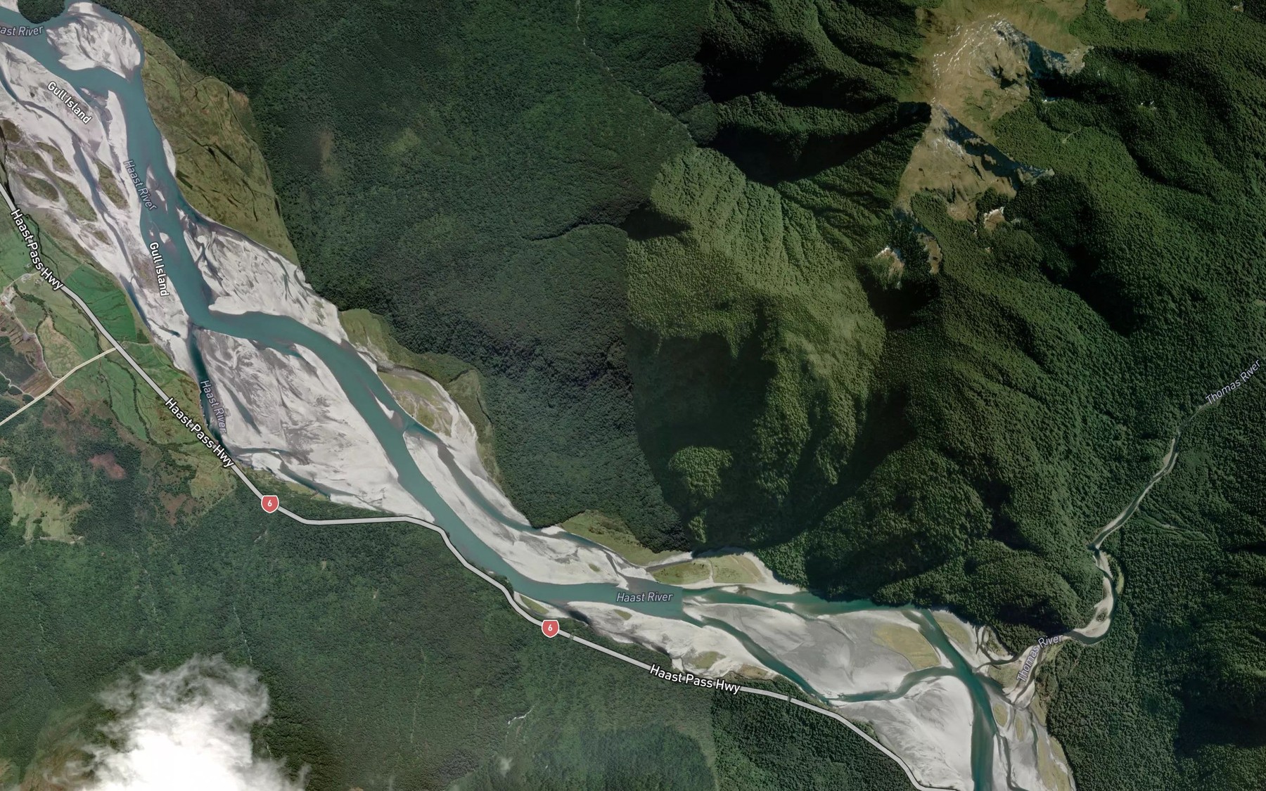 Satellite map of the Gliding Creek