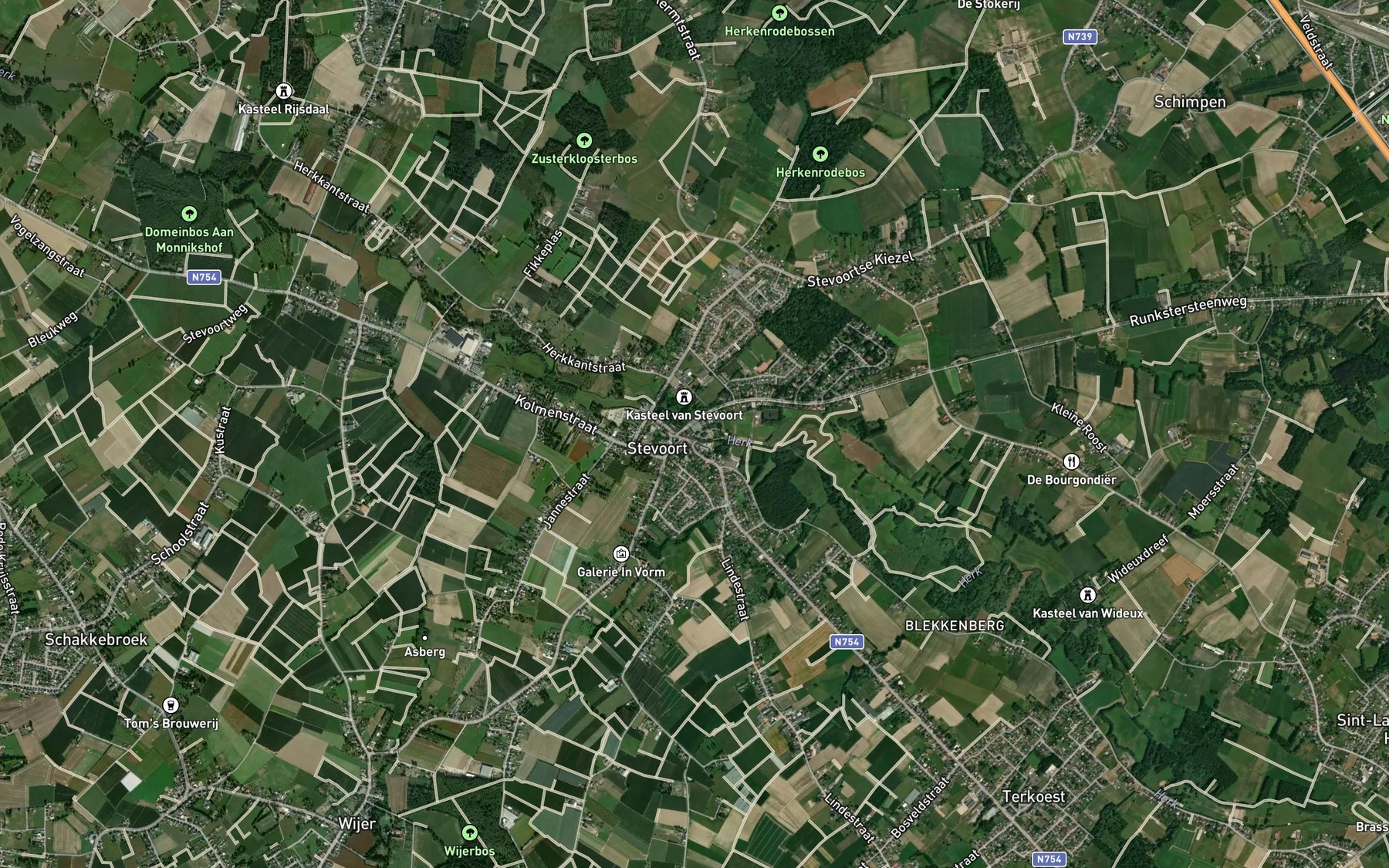 Satellite map of the Waanbeek