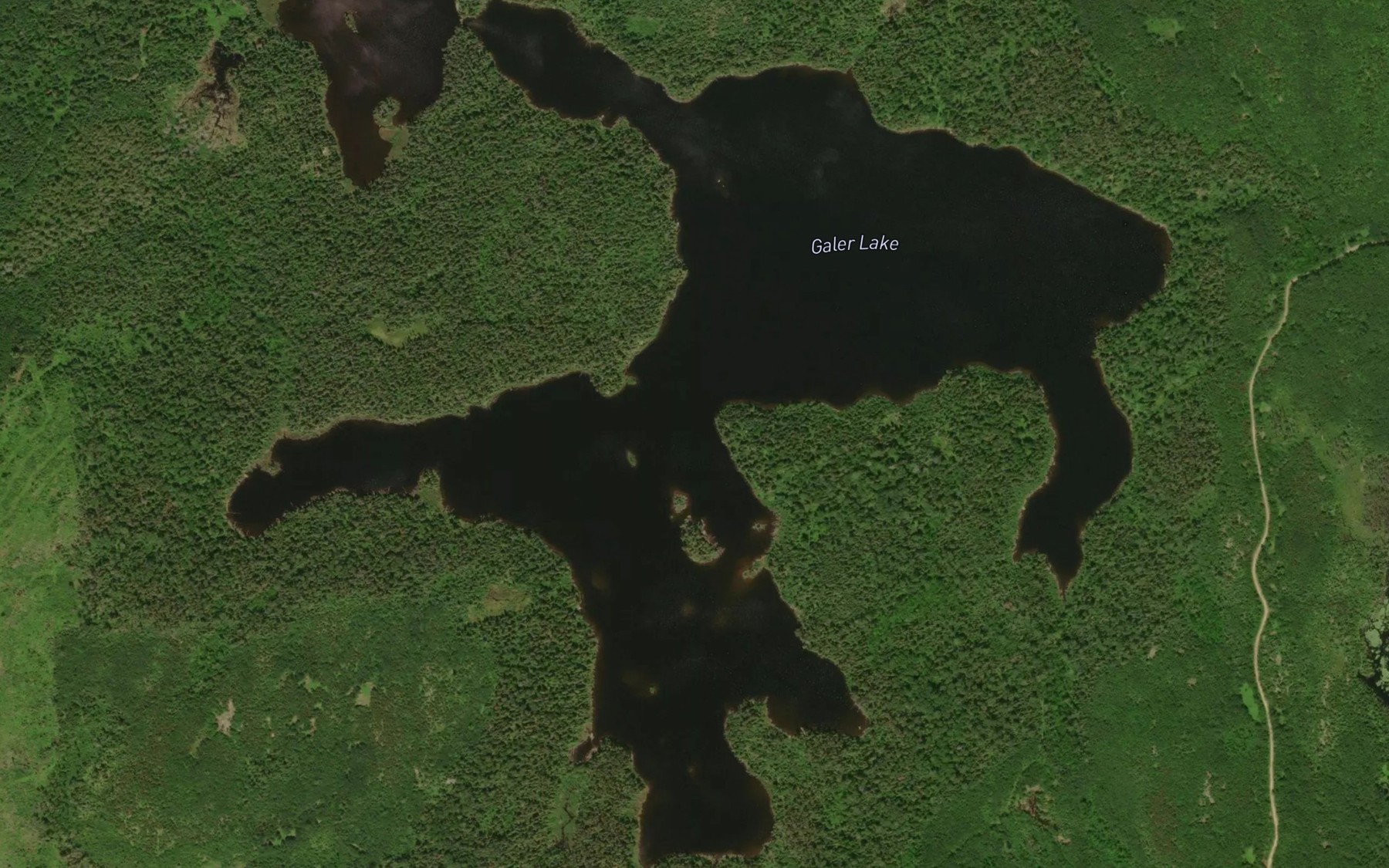 Satellite map of the Galer Lake