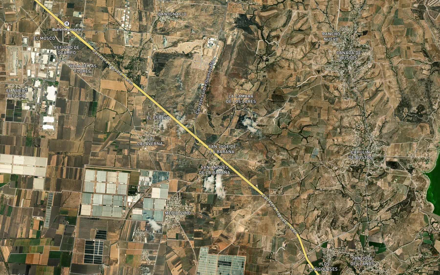 Satellite map of the Ojo de Agua