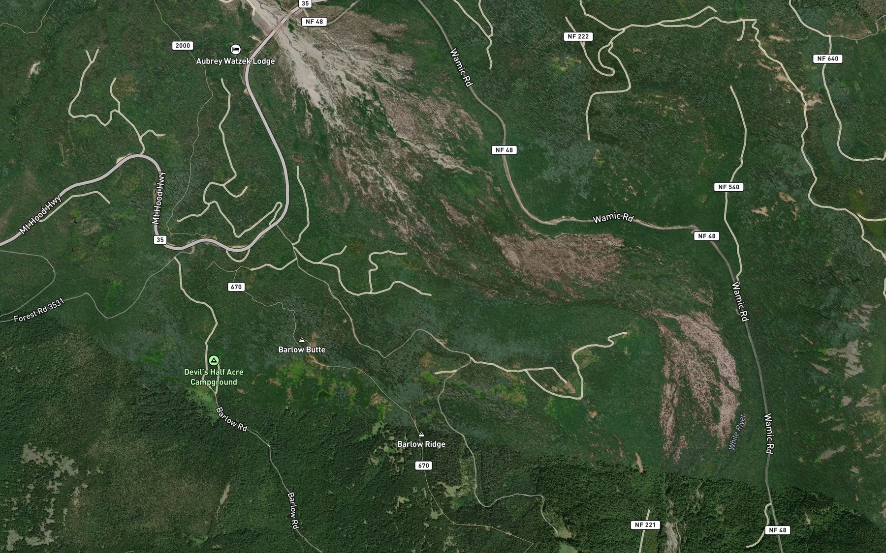 Satellite map of the Mineral Creek