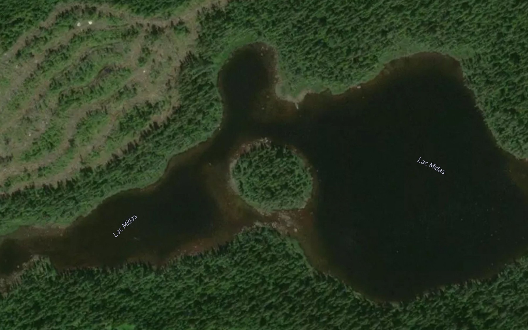 Satellite map of the Lac Midas