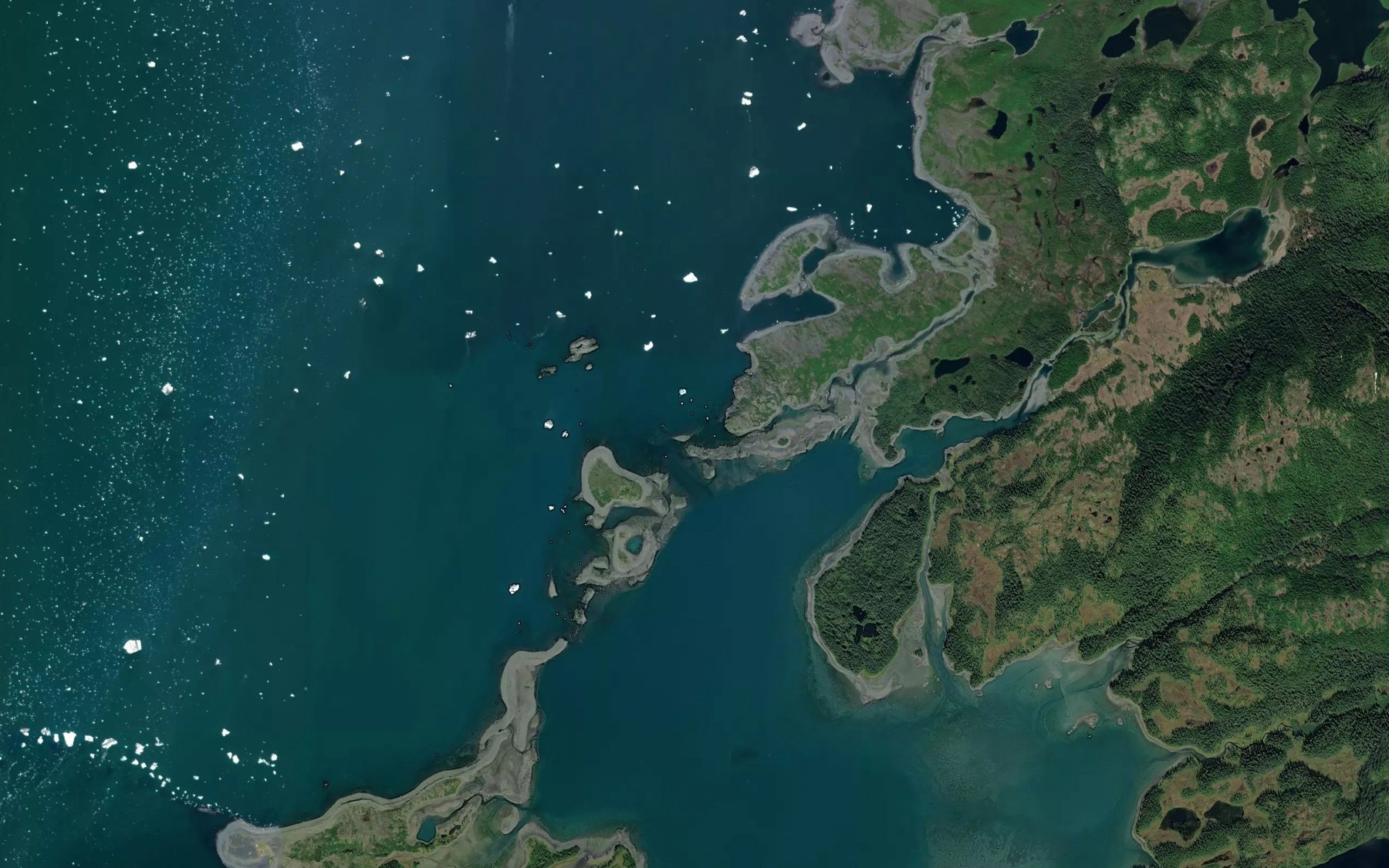 Satellite map of the Heather Bay