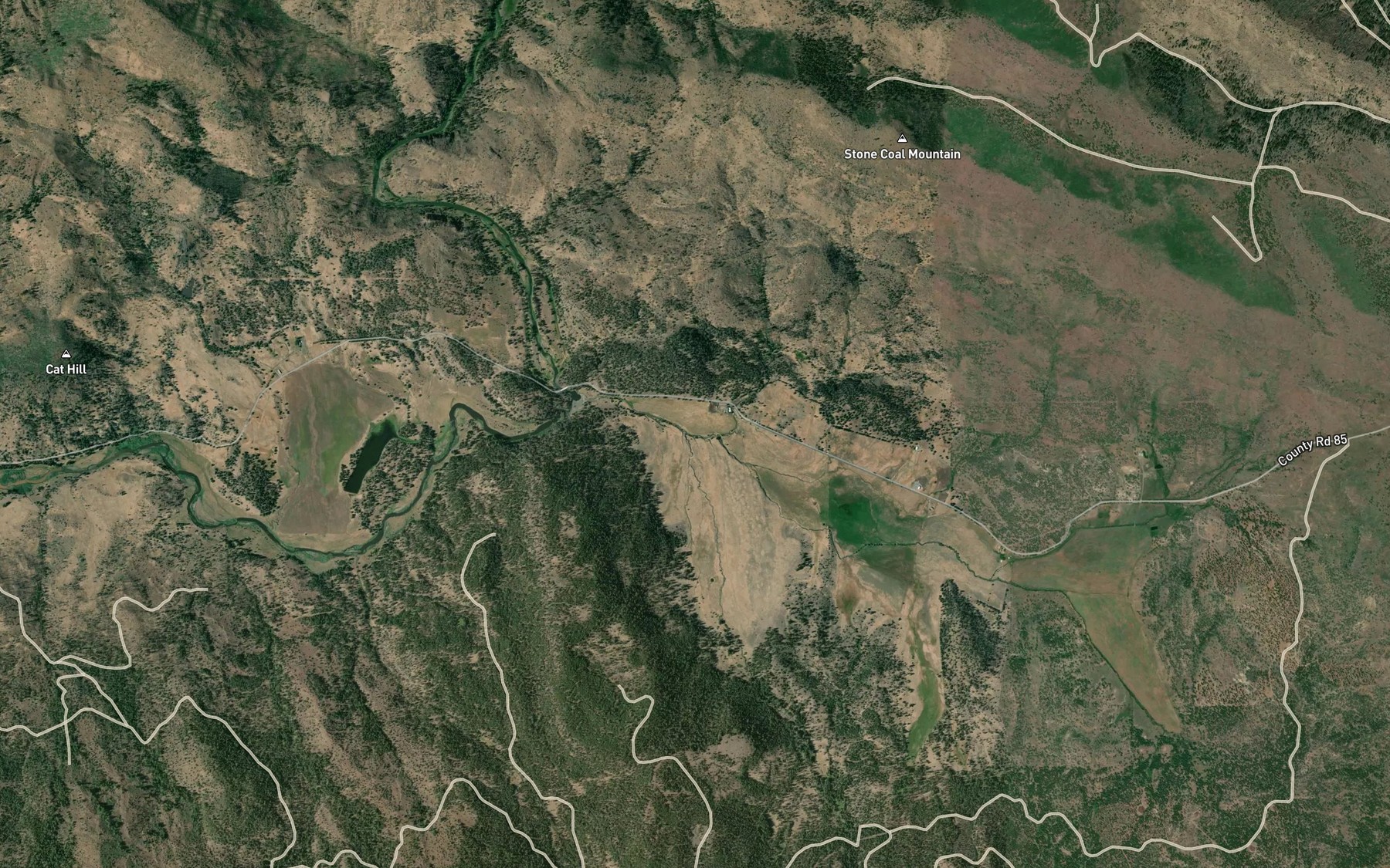 Satellite map of the Stone Coal Valley