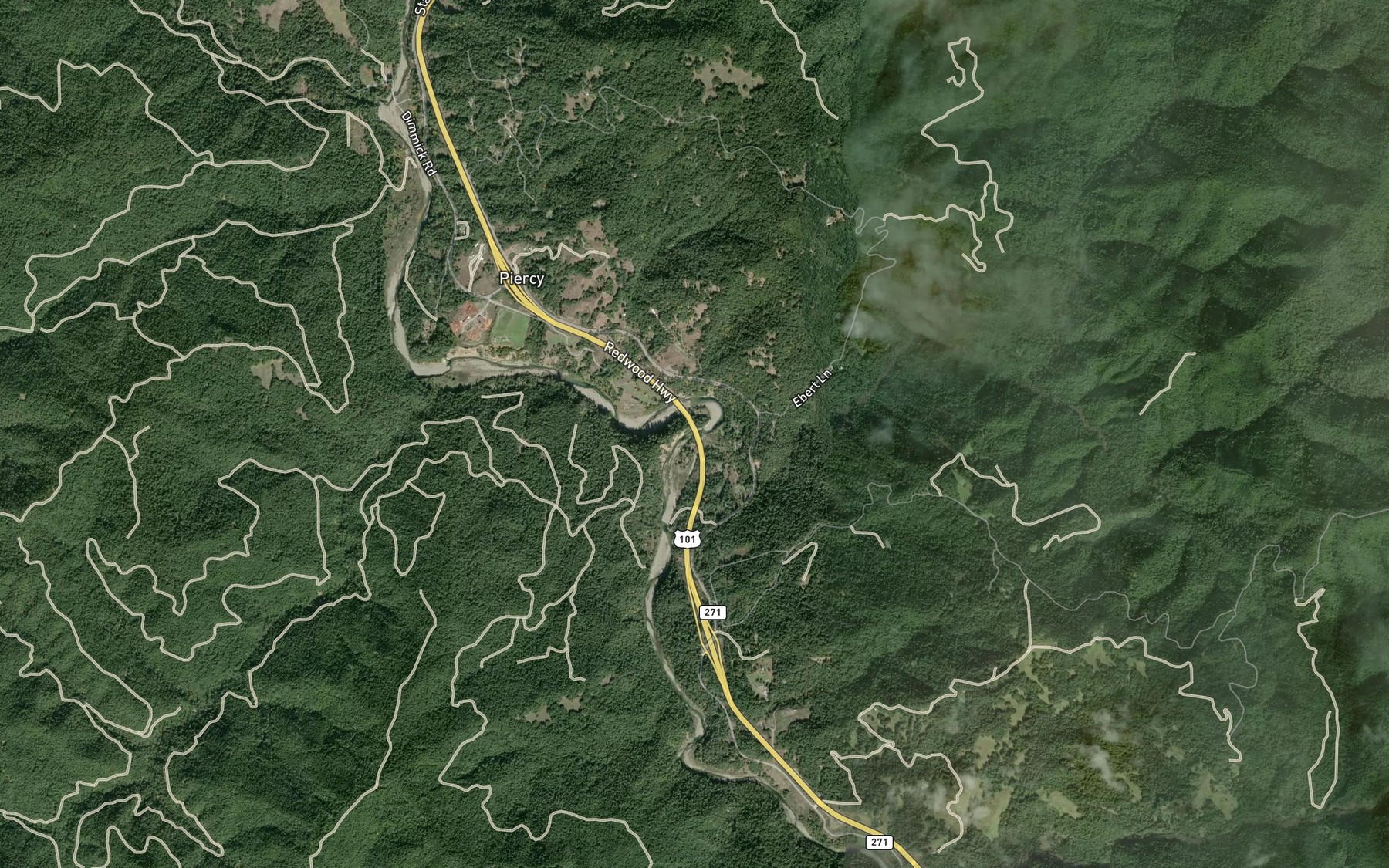Satellite map of the McCoy Creek