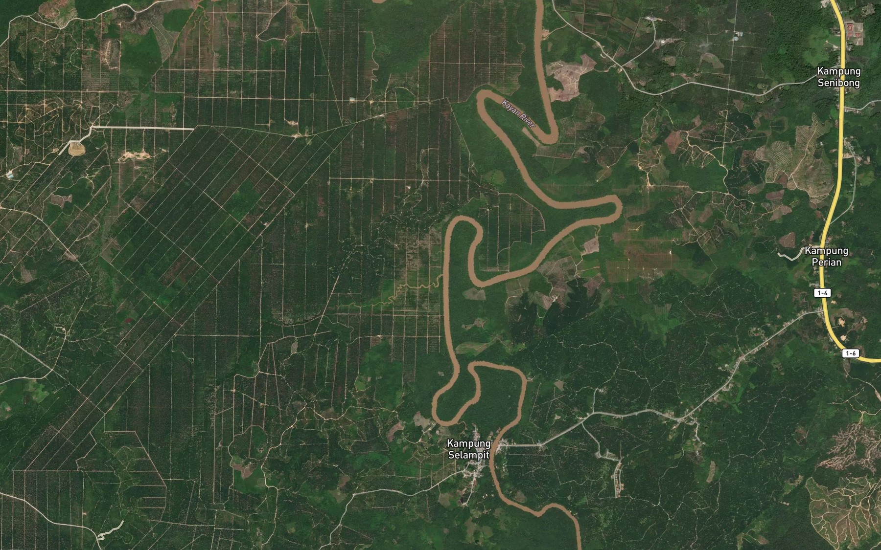 Satellite map of the Sungai Bagadin