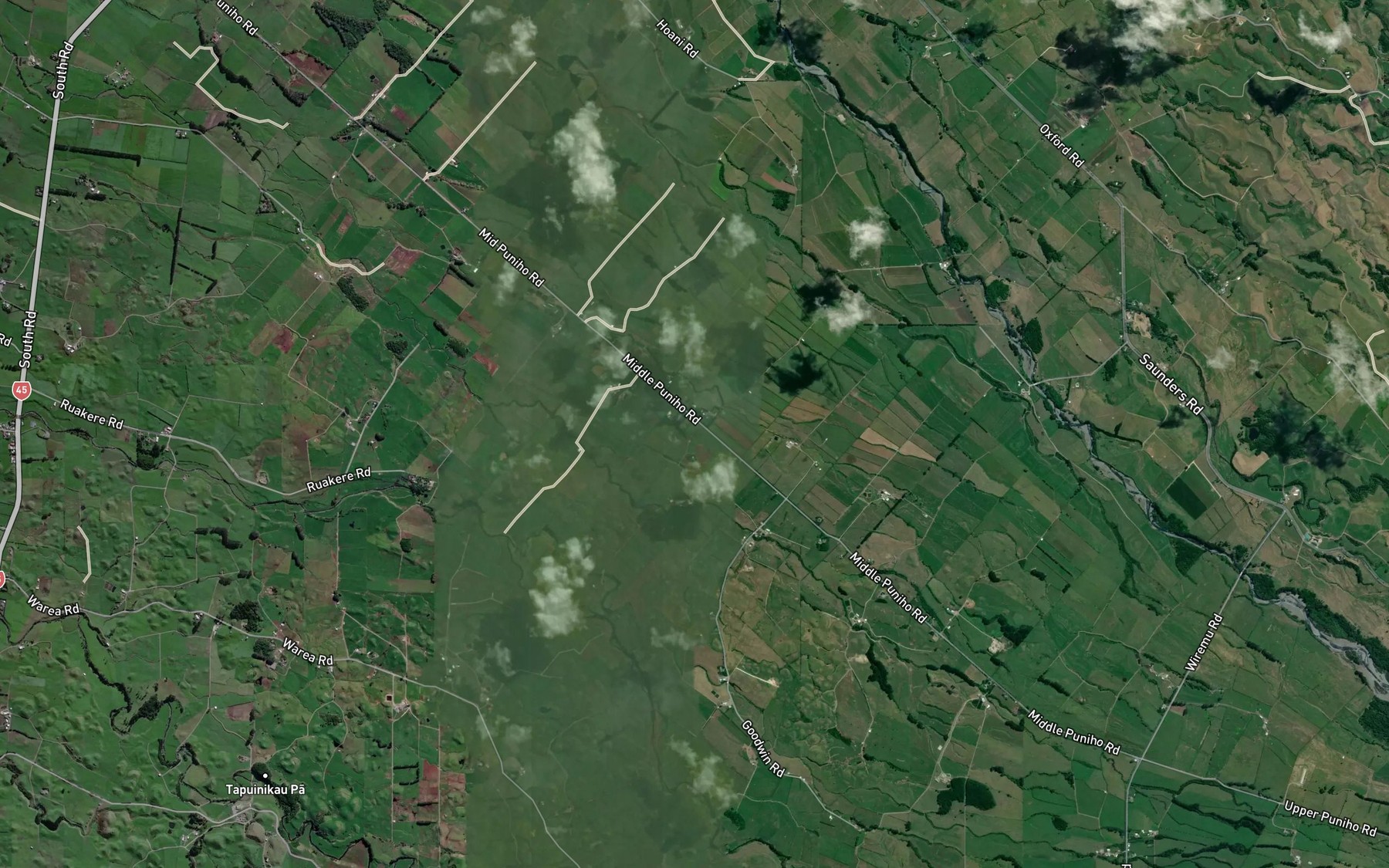 Satellite map of the Matanehunehu Stream