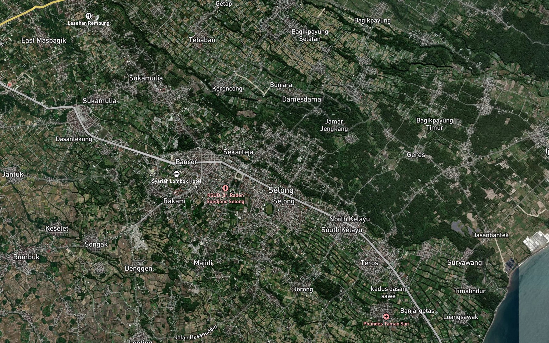 Satellite map of the Kali Tojang