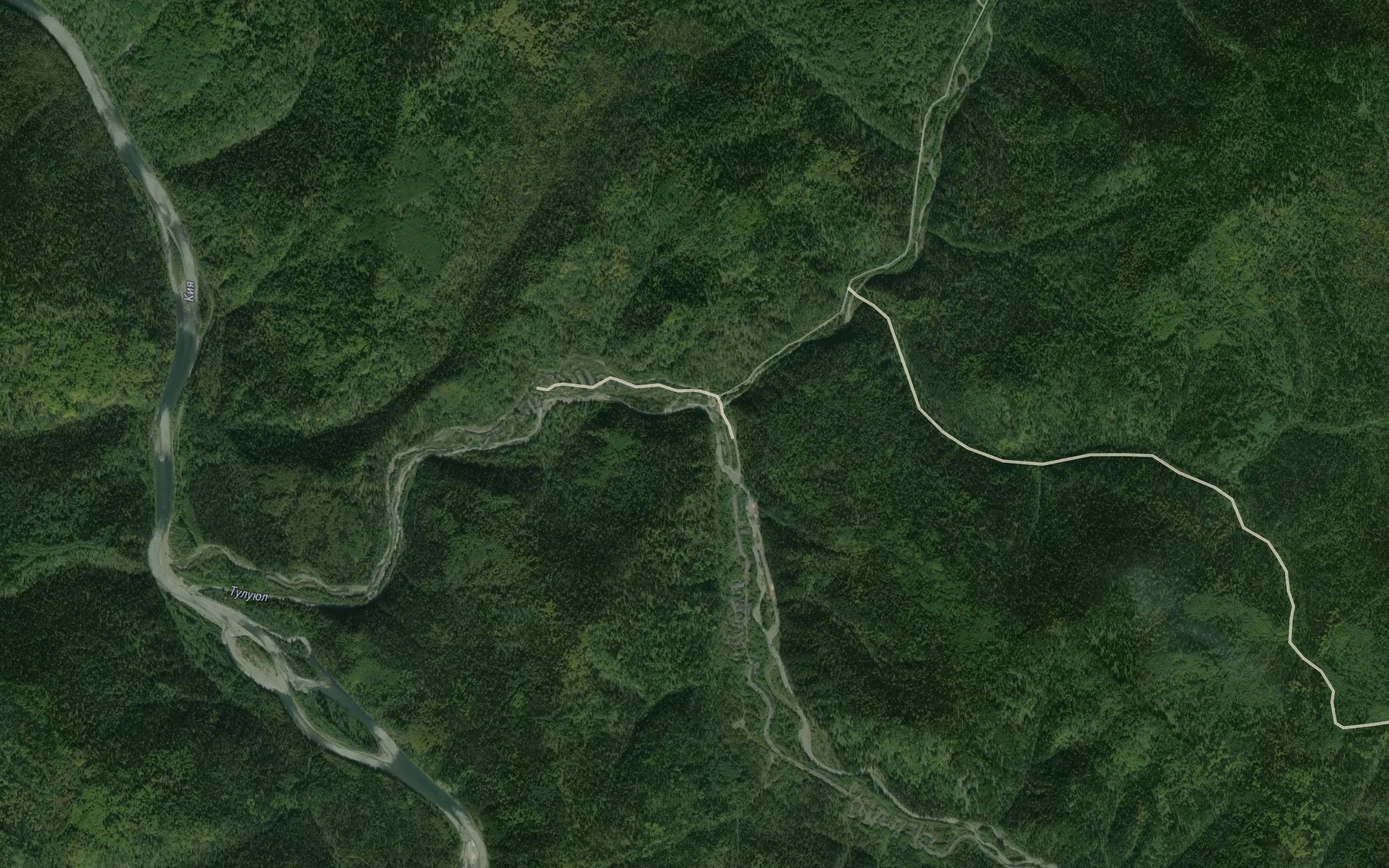 Satellite map of the Malyy Tuluyul