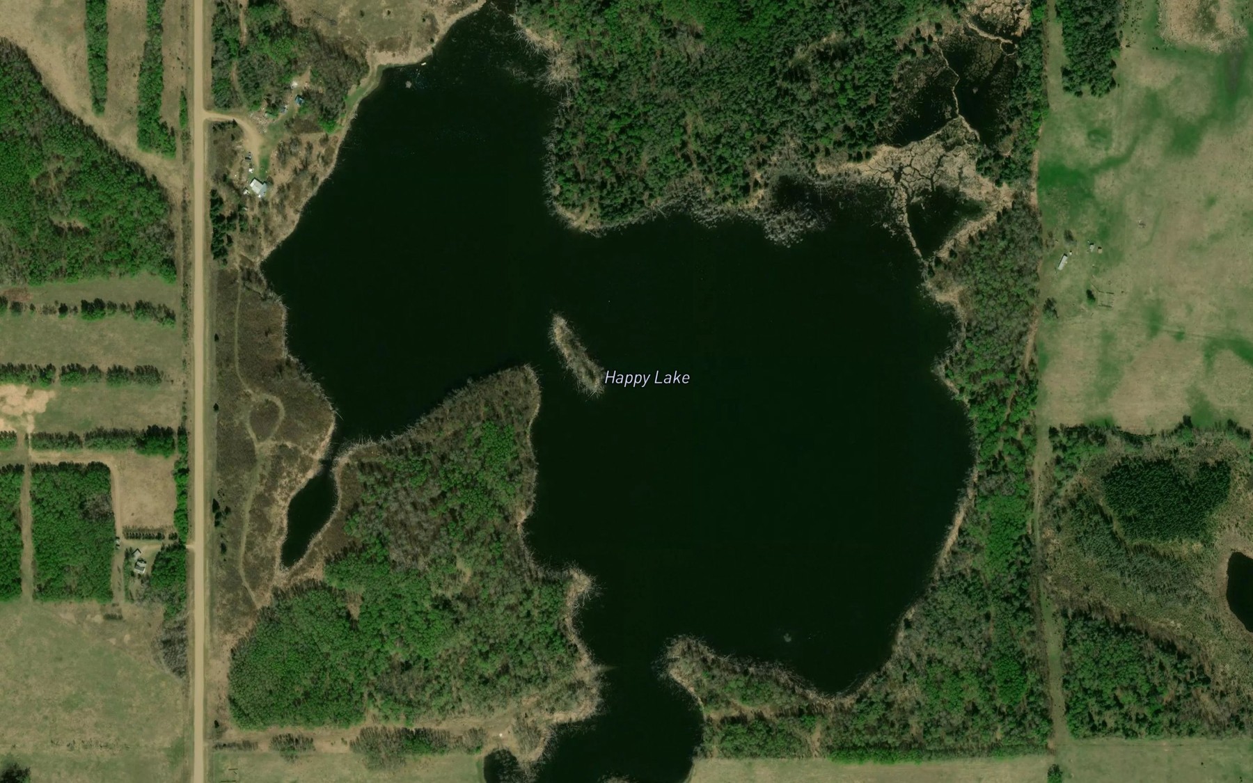 Satellite map of the Happy Lake