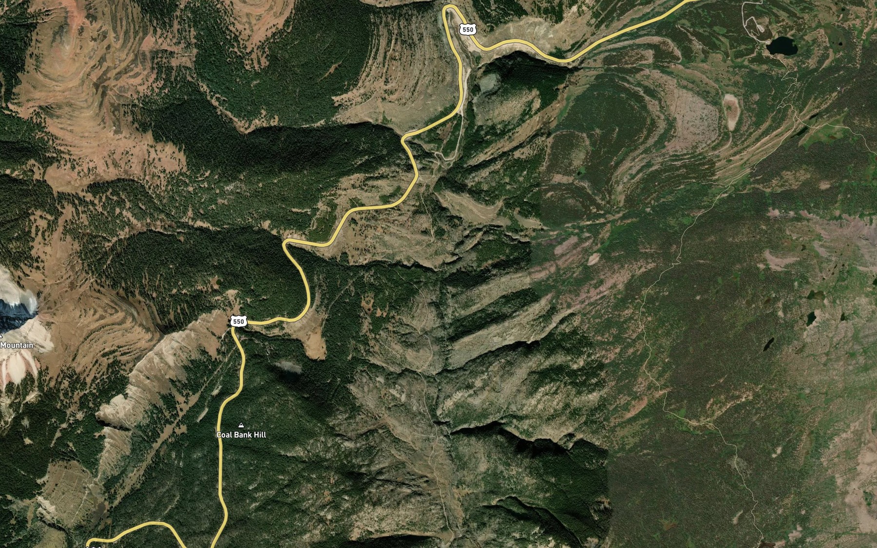 Satellite map of the Coal Creek