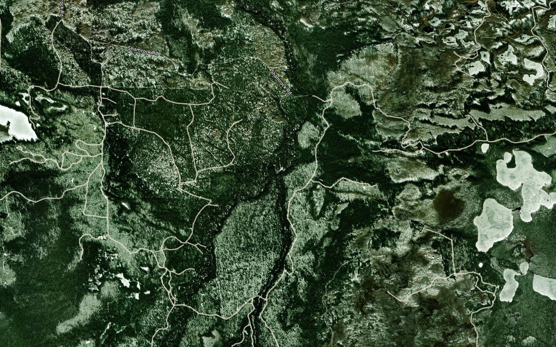 Satellite map of the Widgeon Creek