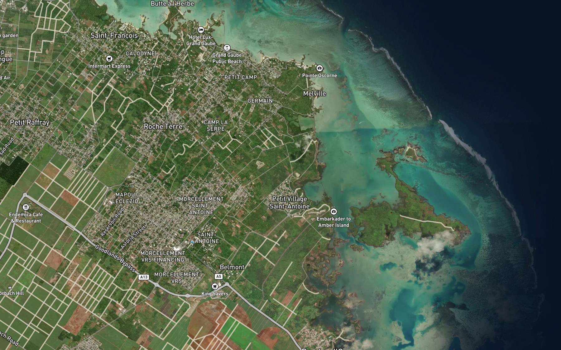 Satellite map of the Anse Bonserjent
