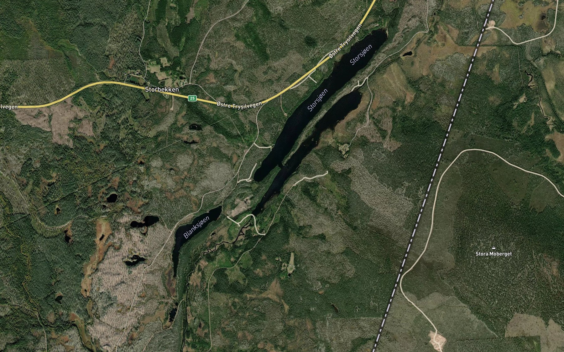 Satellite map of the Sondre Flersjoen
