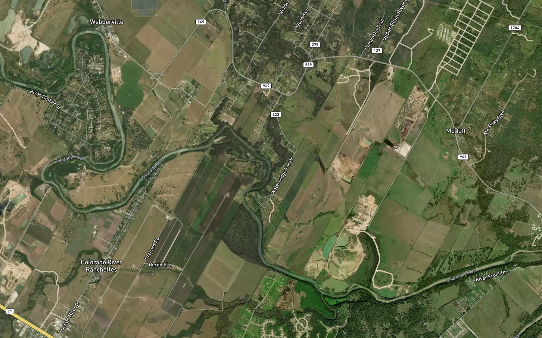 Satellite map of the Coleman Branch