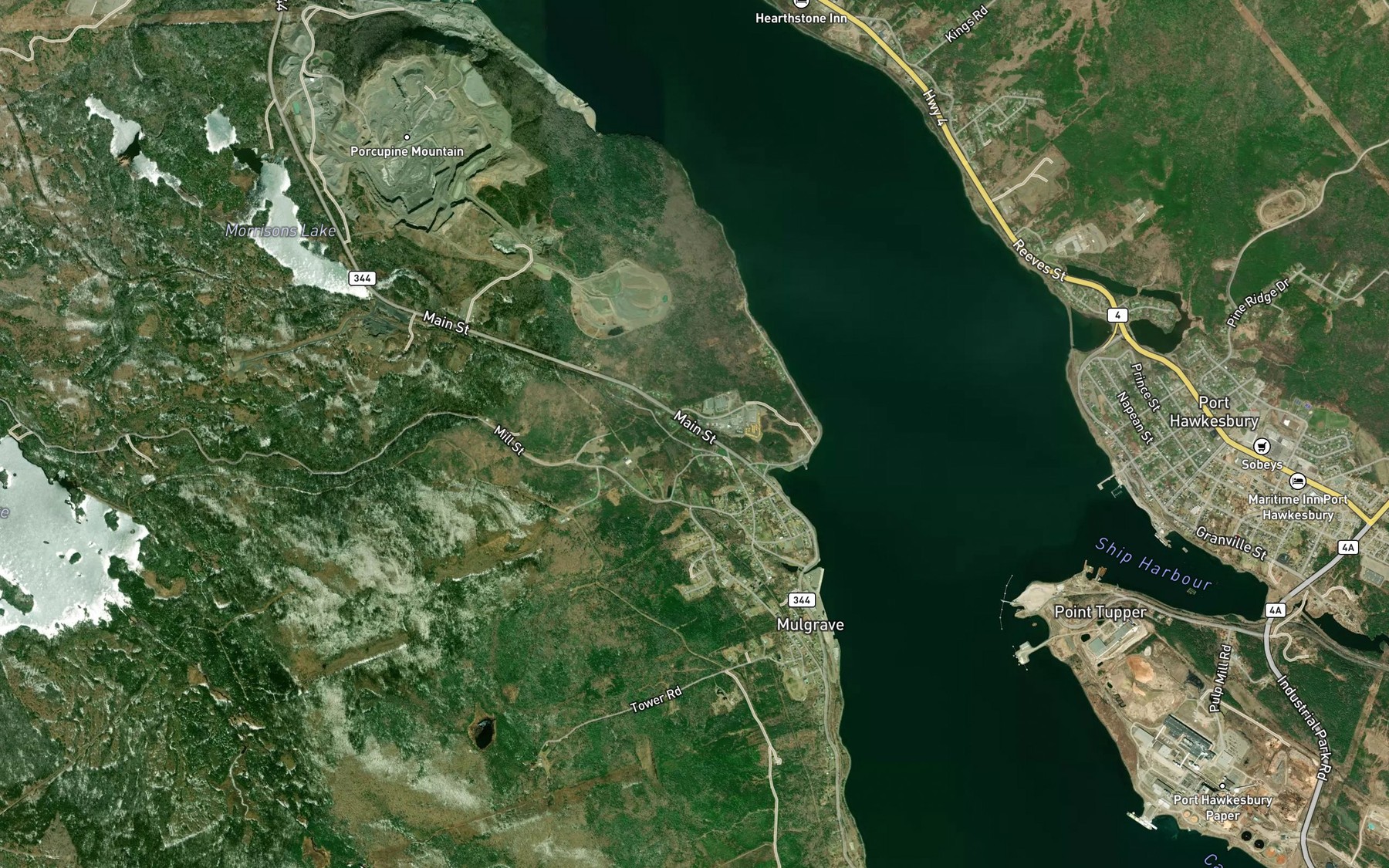 Satellite map of the Murray Brook
