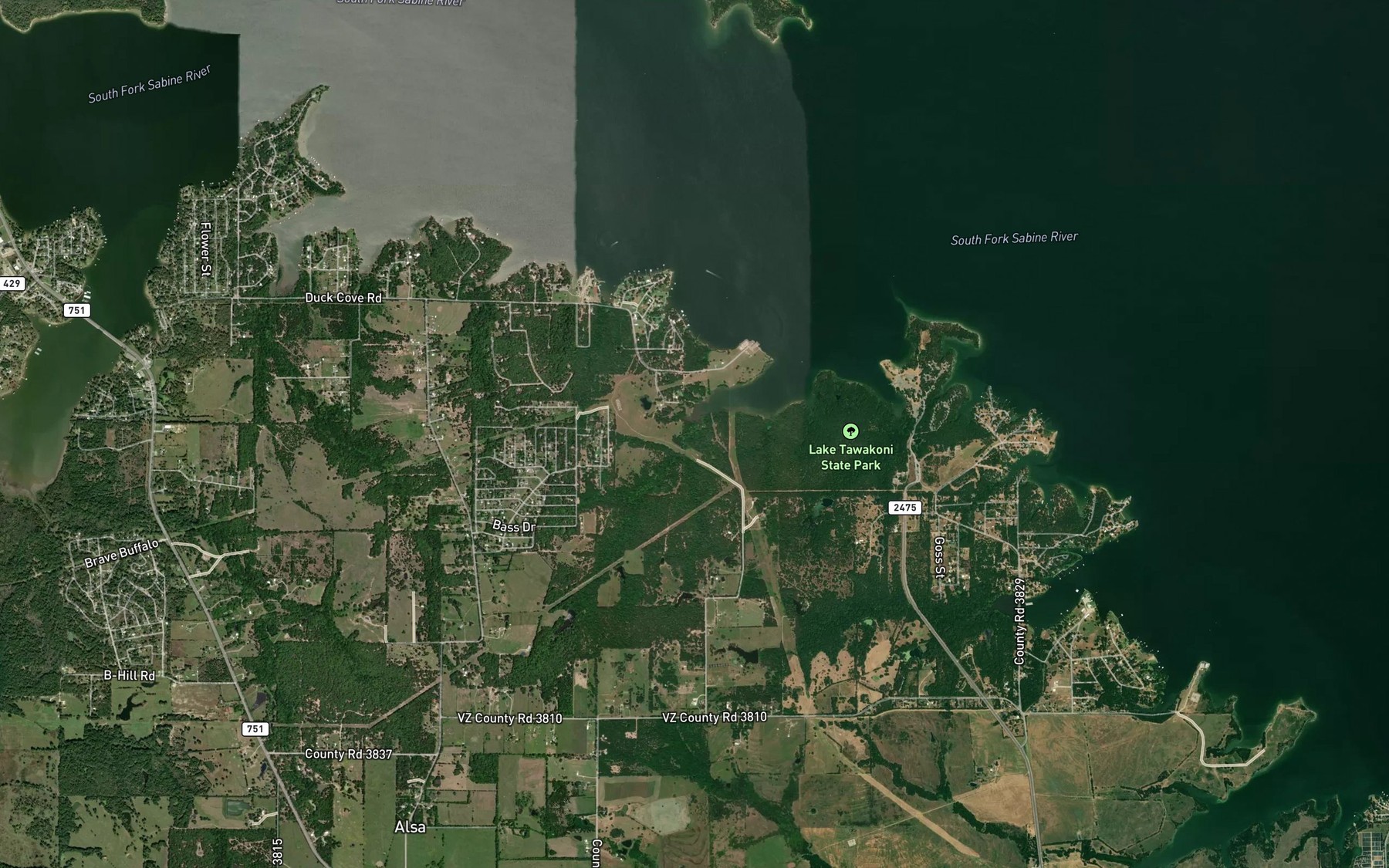 Satellite map of the Sand Branch Number One
