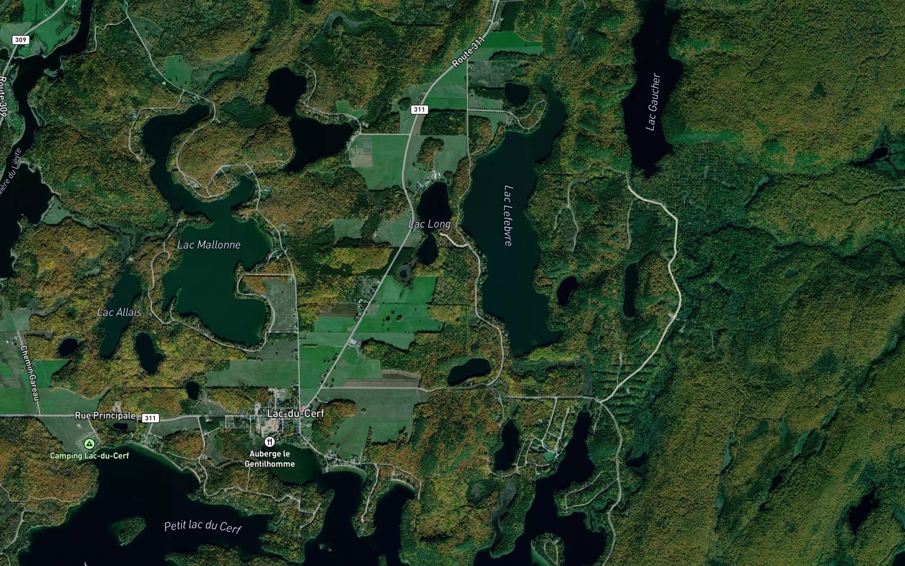 Satellite map of the Cours d'eau Charbonneau