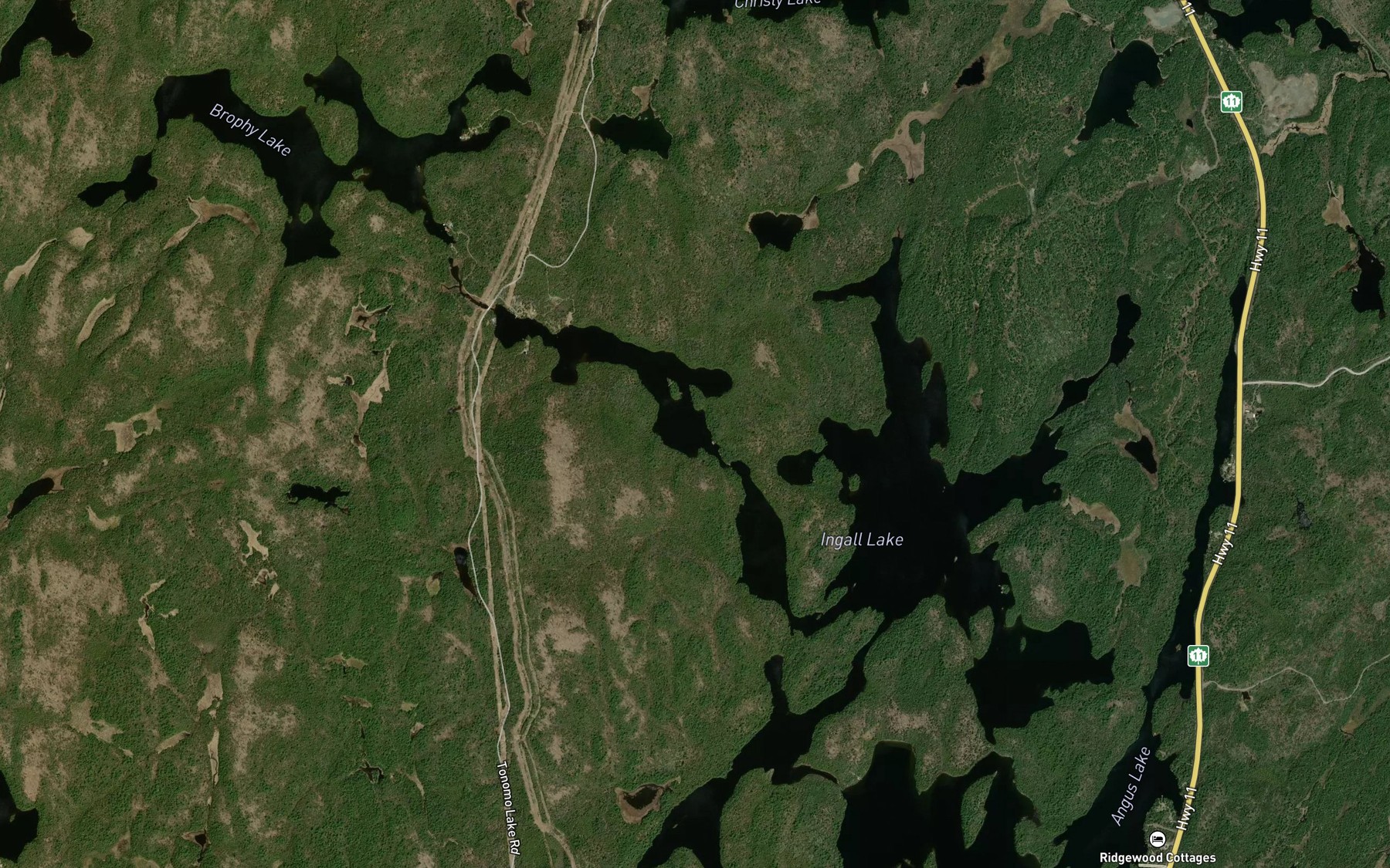Satellite map of the Waha Lake