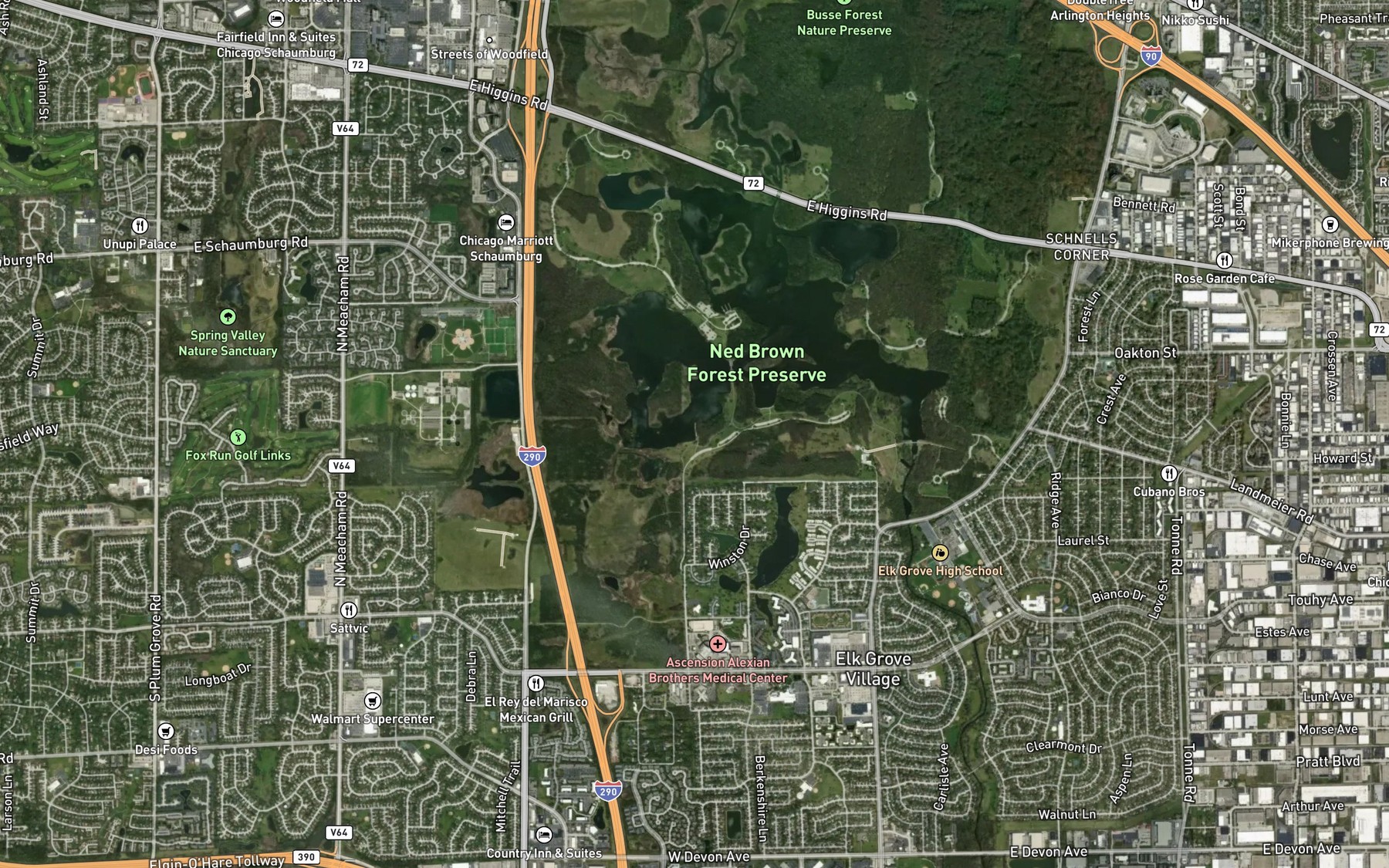 Satellite map of the South Pool