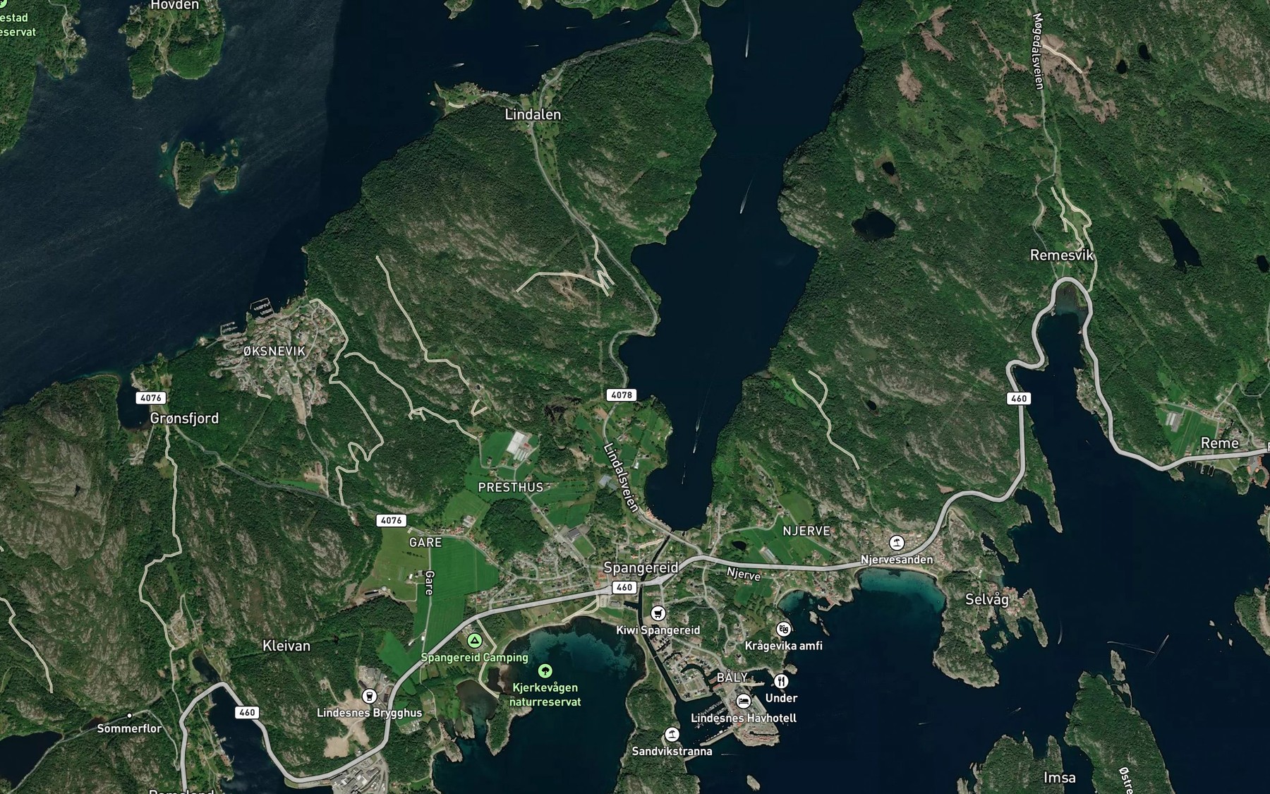 Satellite map of the Ryvika