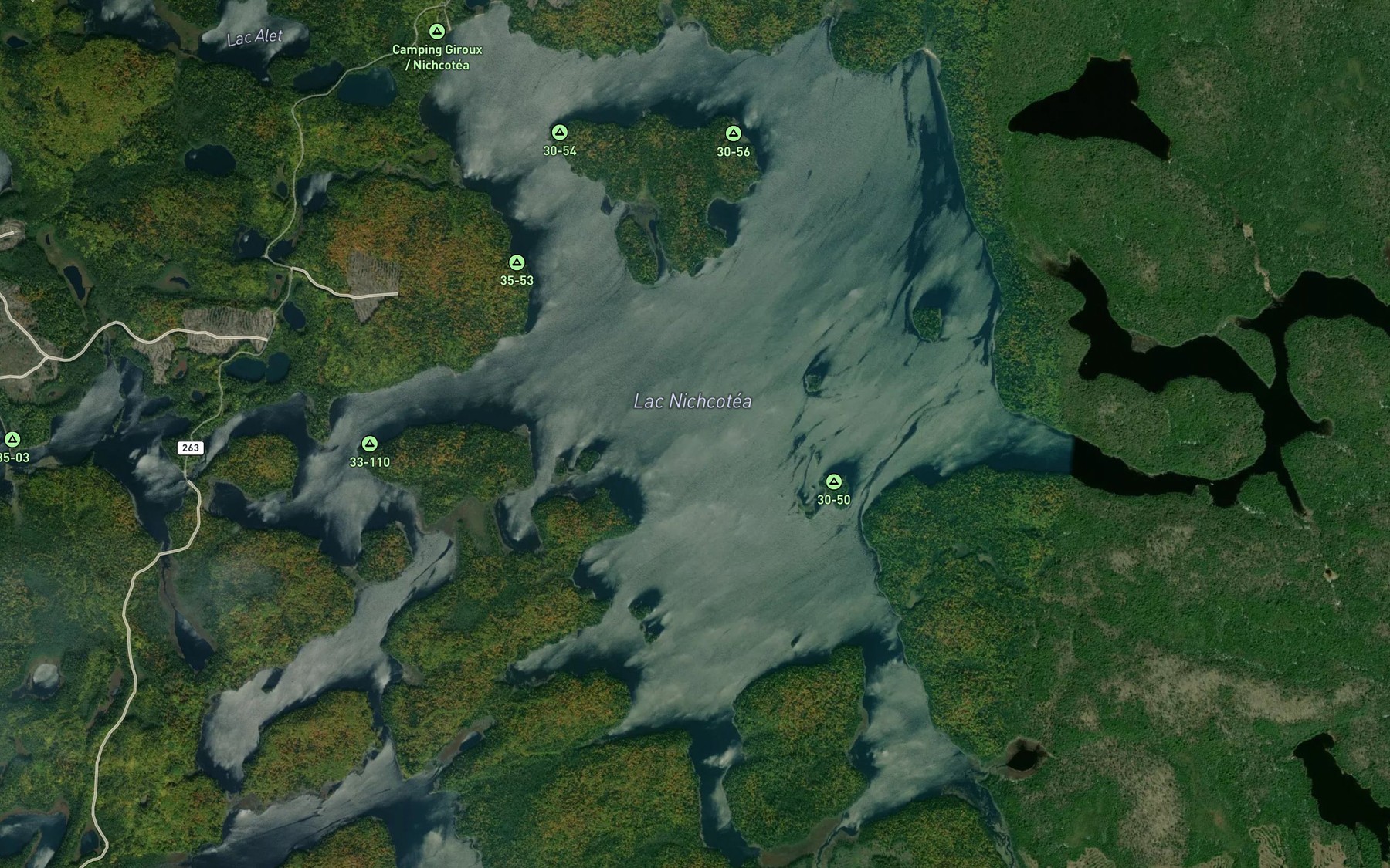 Satellite map of the Lac Nichcotea