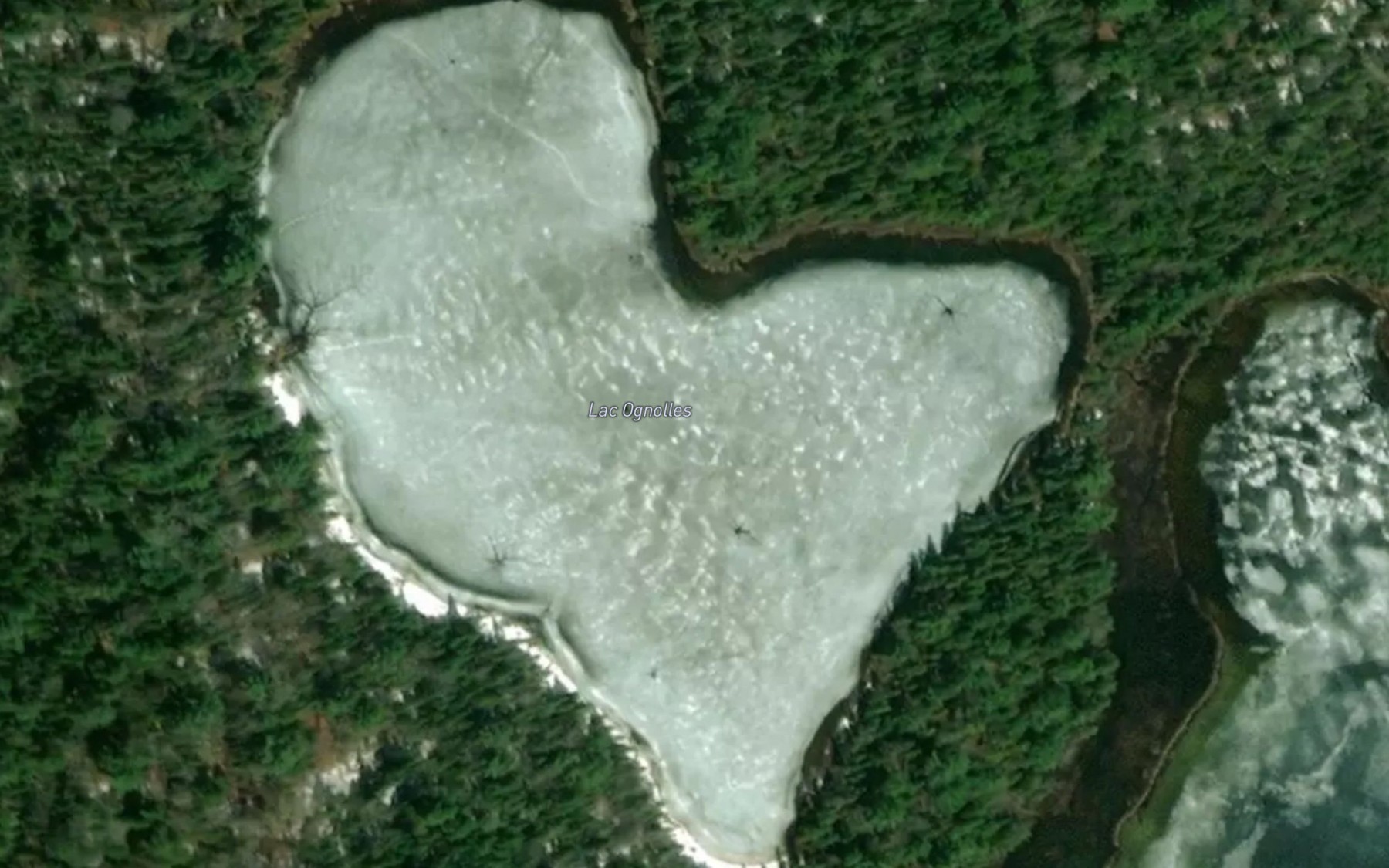 Satellite map of the Lac Ognolles