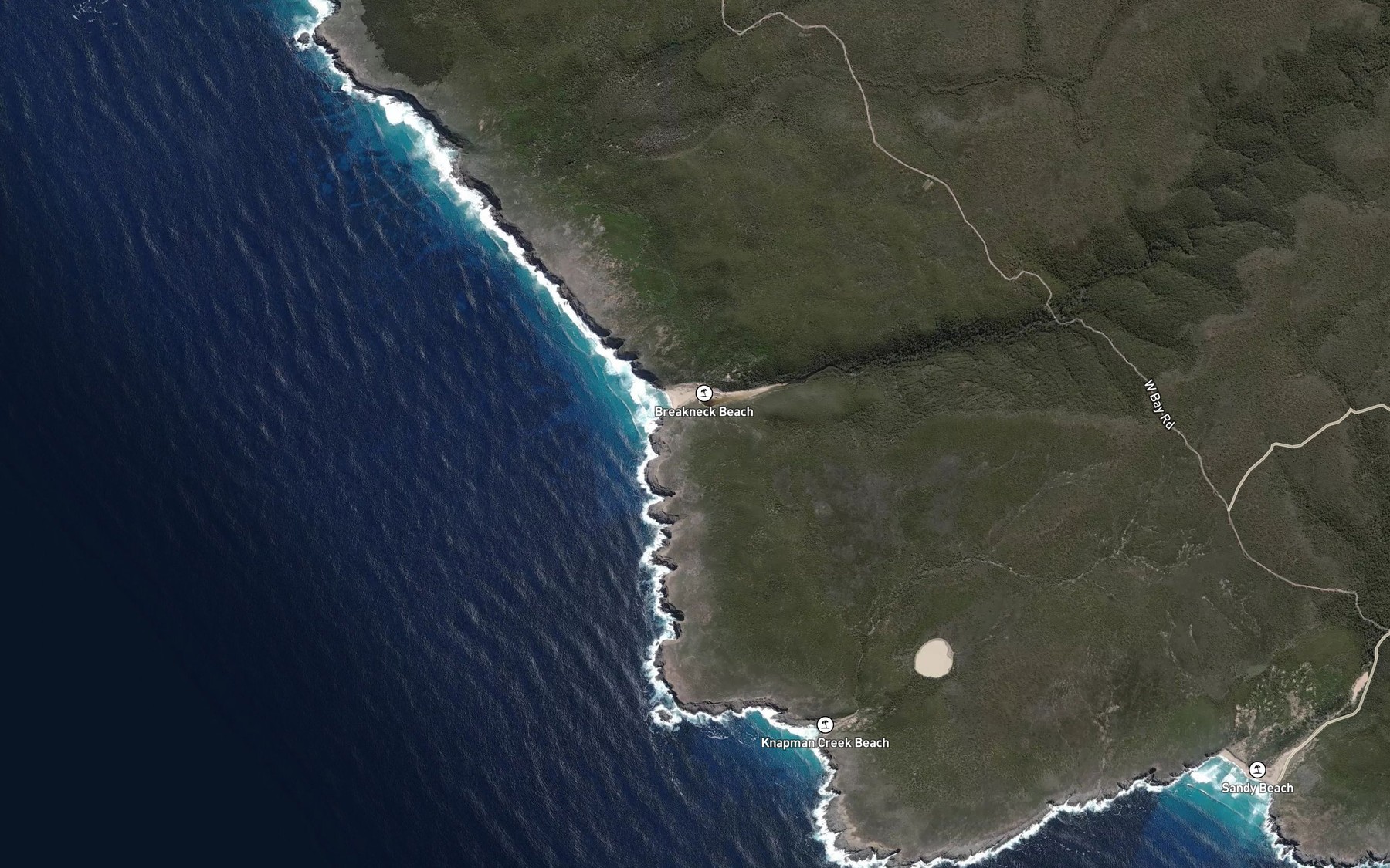 Satellite map of the Breakneck River