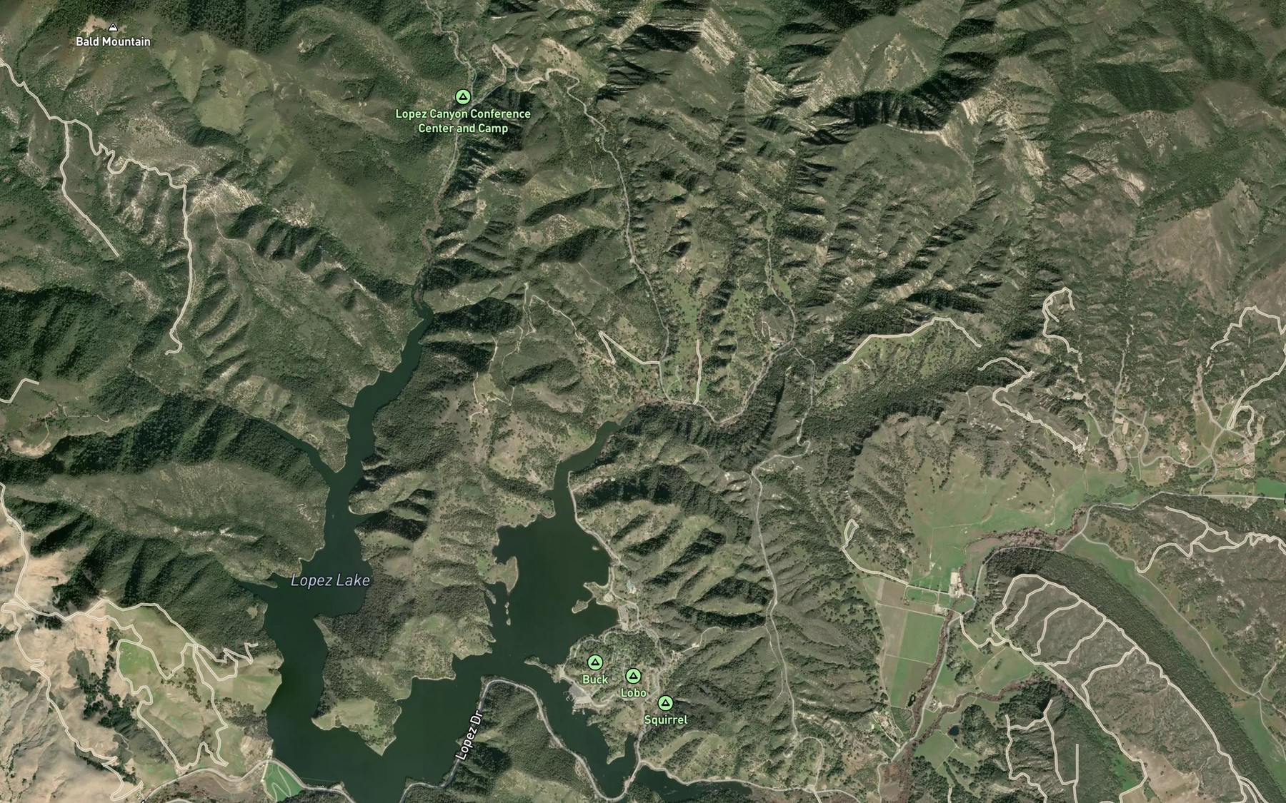 Satellite map of the Wittenberg Creek