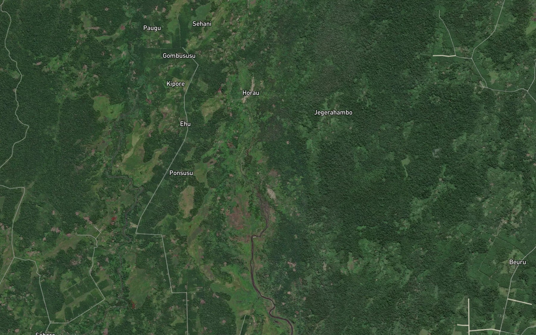 Satellite map of the Arame Creek