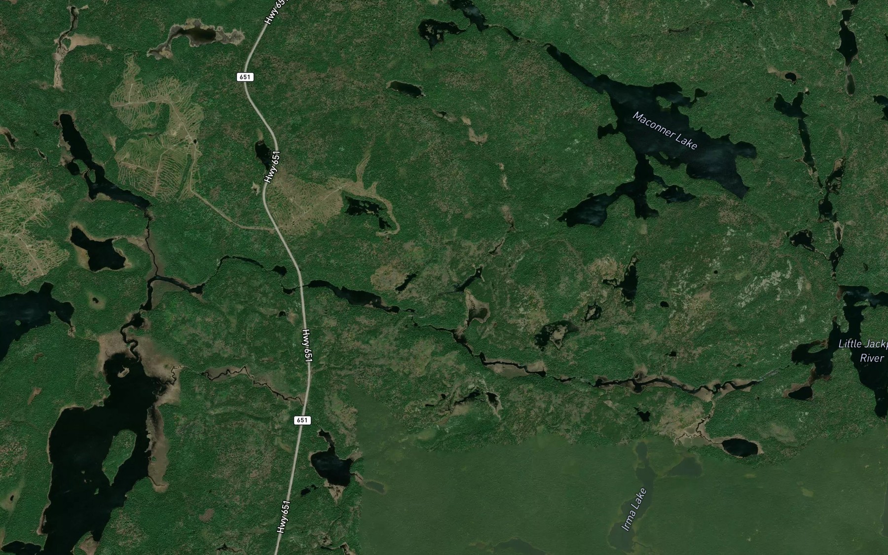Satellite map of the Maconner Creek