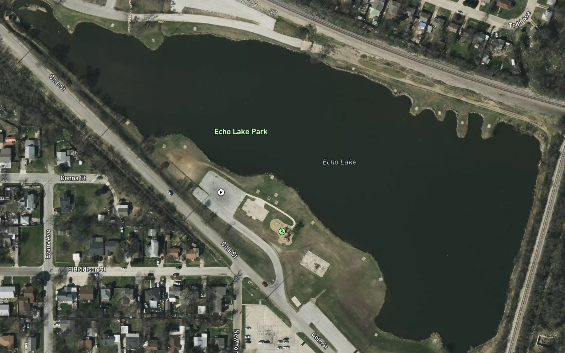 Satellite map of the Echo Lake