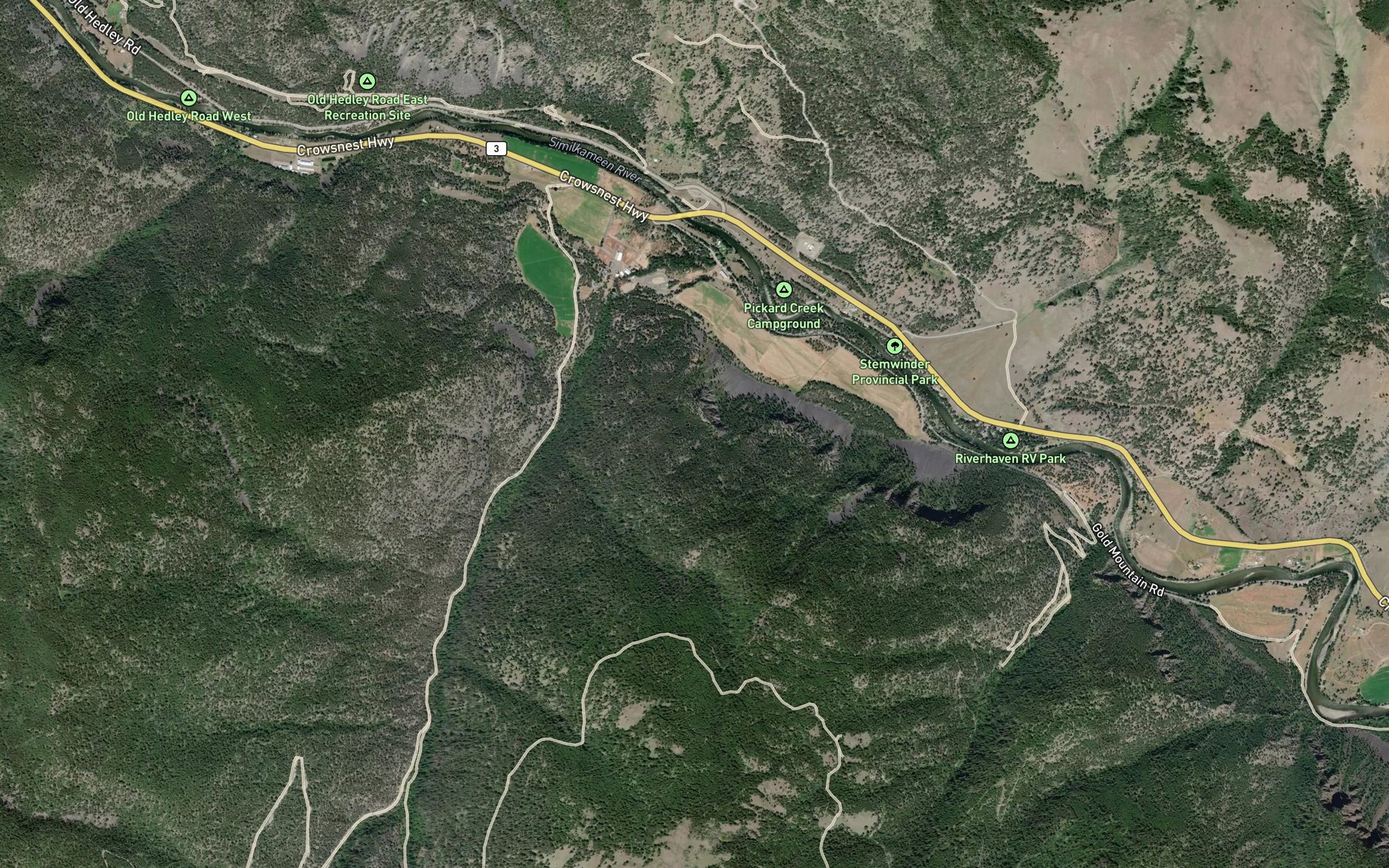 Satellite map of the Whistle Creek