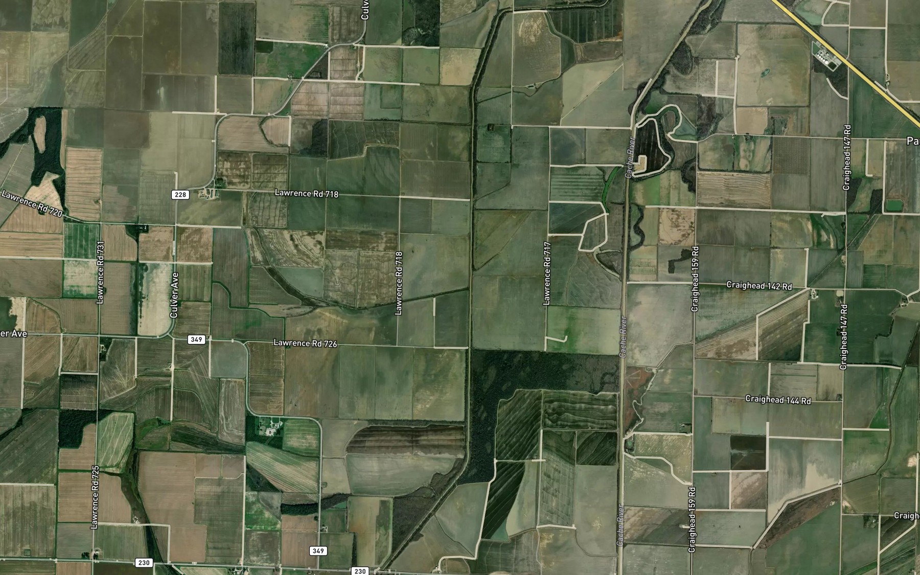 Satellite map of the West Cache River Slough