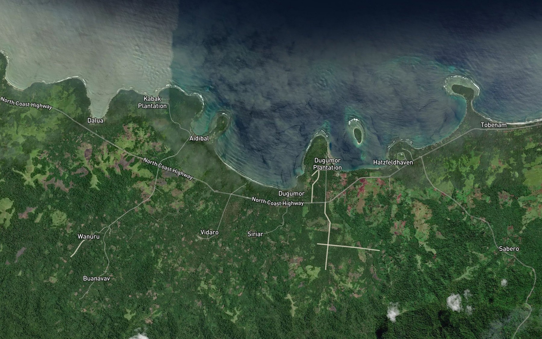 Satellite map of the Widare Creek