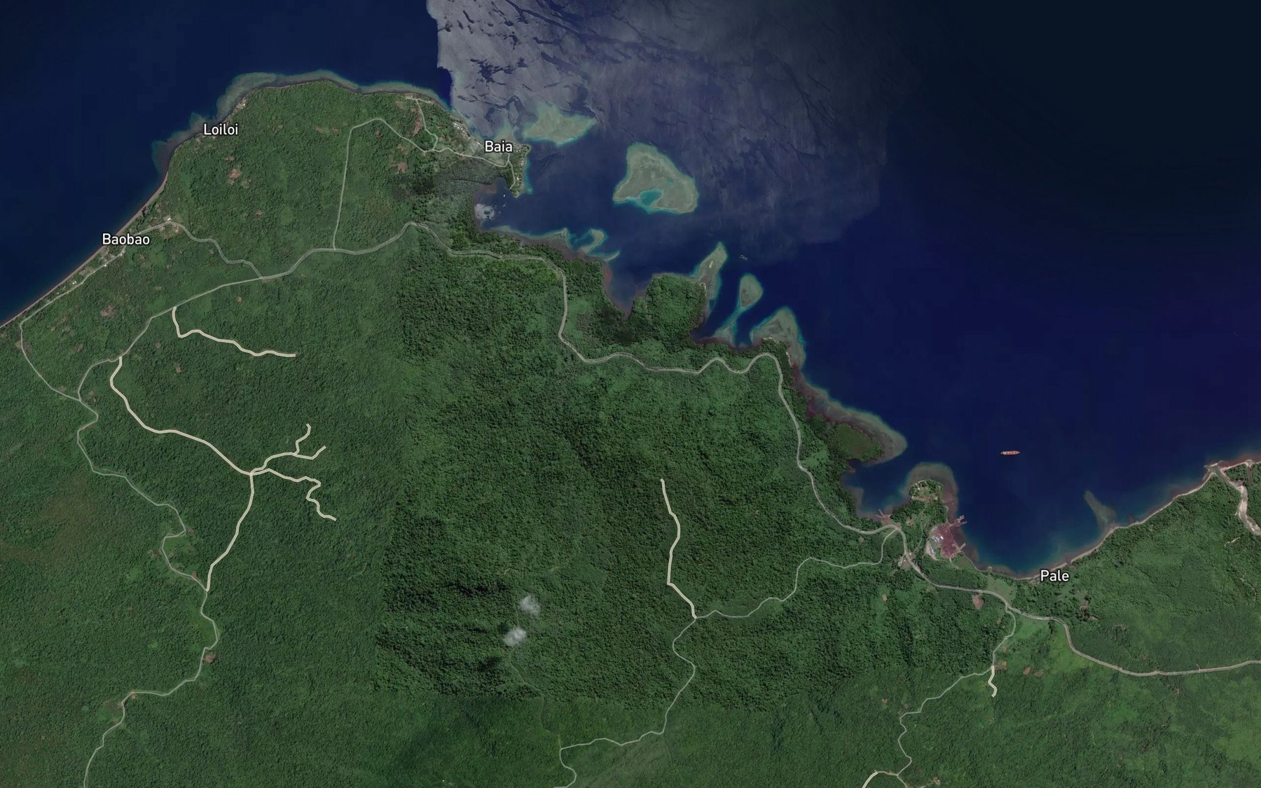 Satellite map of the Tofaulu Bay