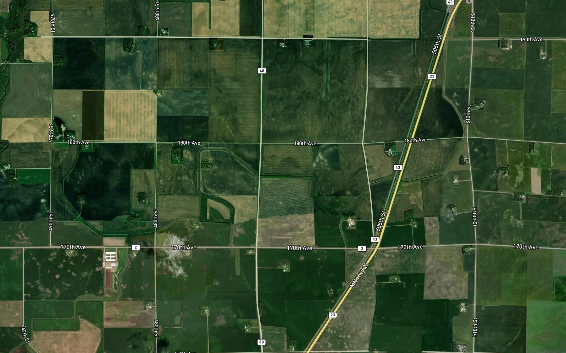 Satellite map of the Judicial Ditch Number Twentyfour