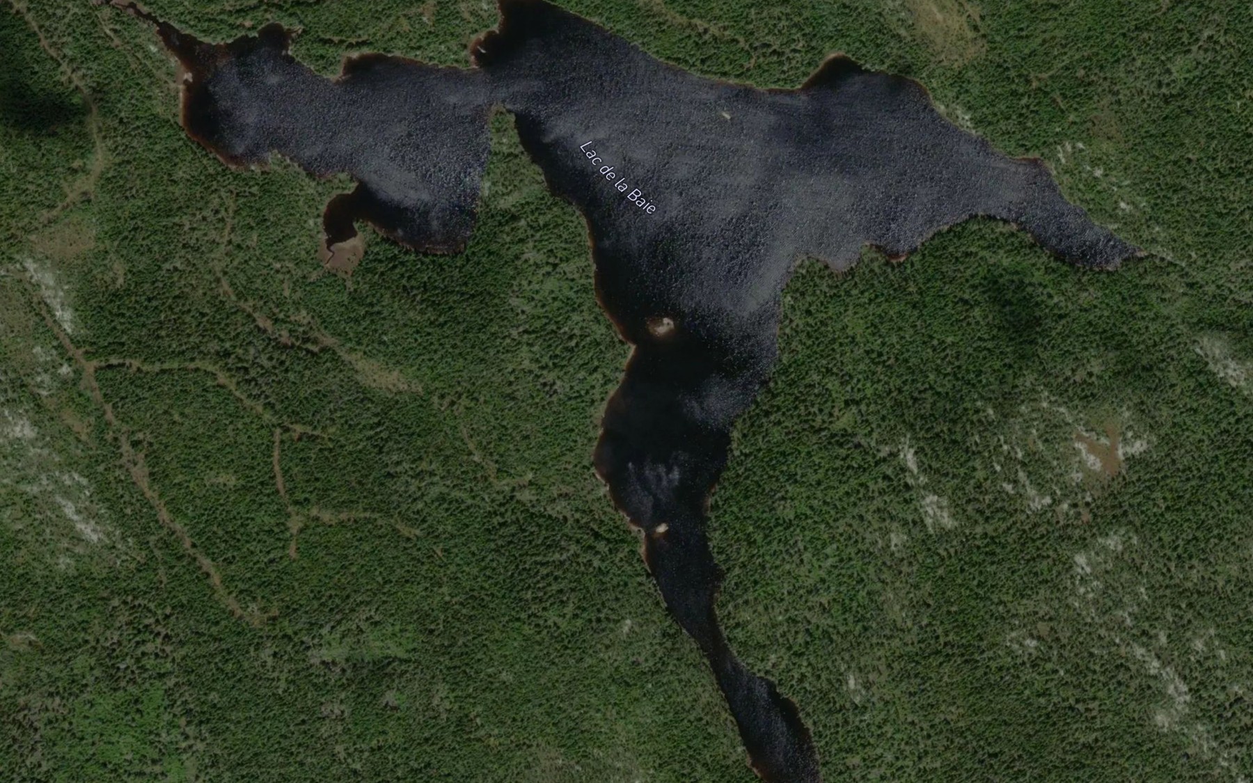 Satellite map of the Lac de la Baie