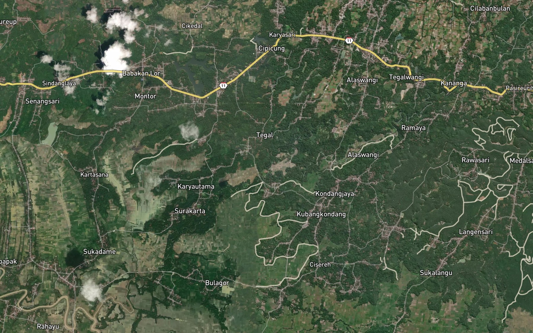 Satellite map of the Ci Gondang