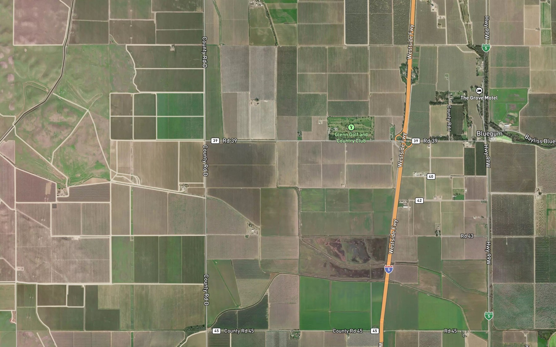 Satellite map of the Sheep Corral Creek