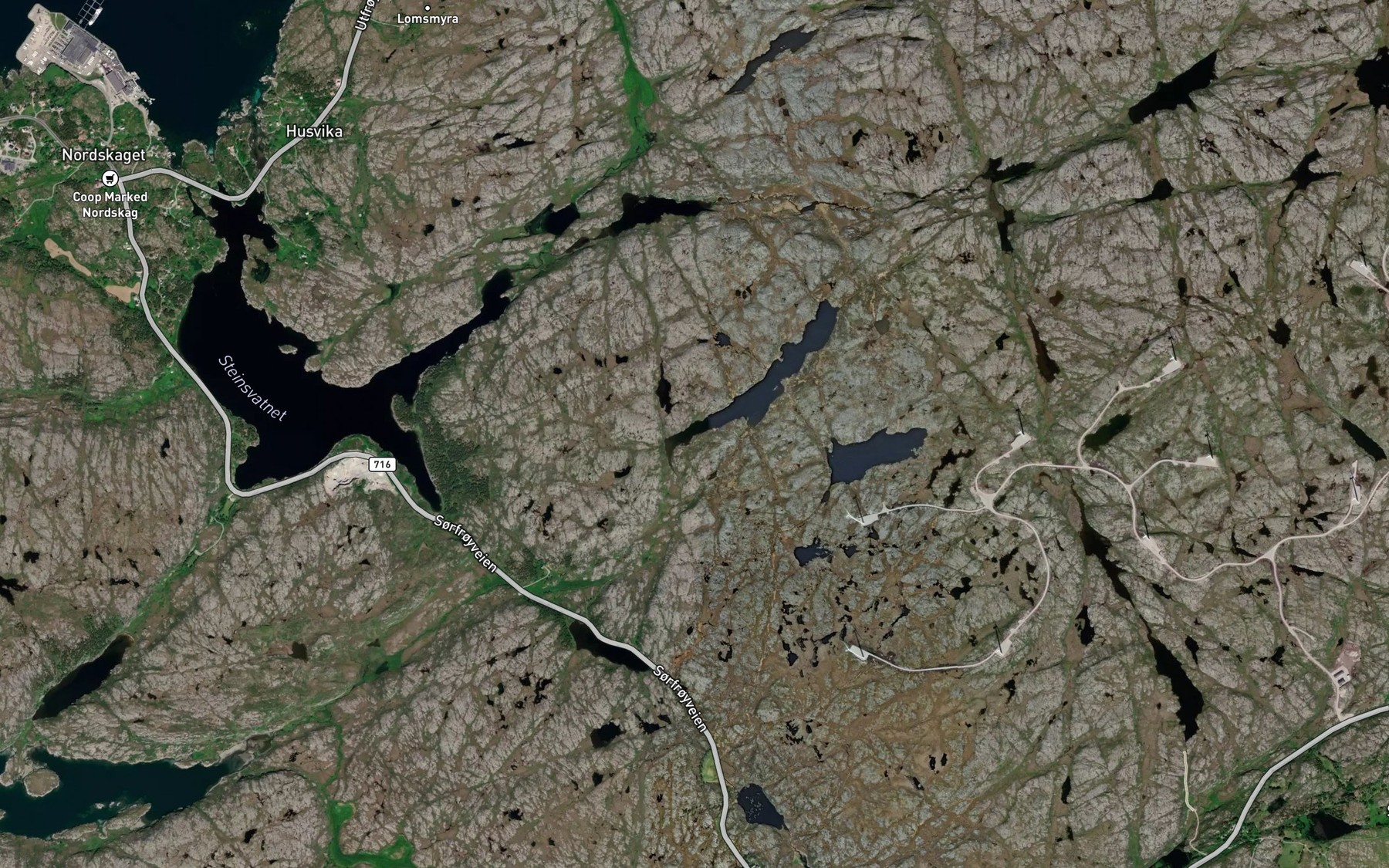 Satellite map of the Ytter Rosvatnet